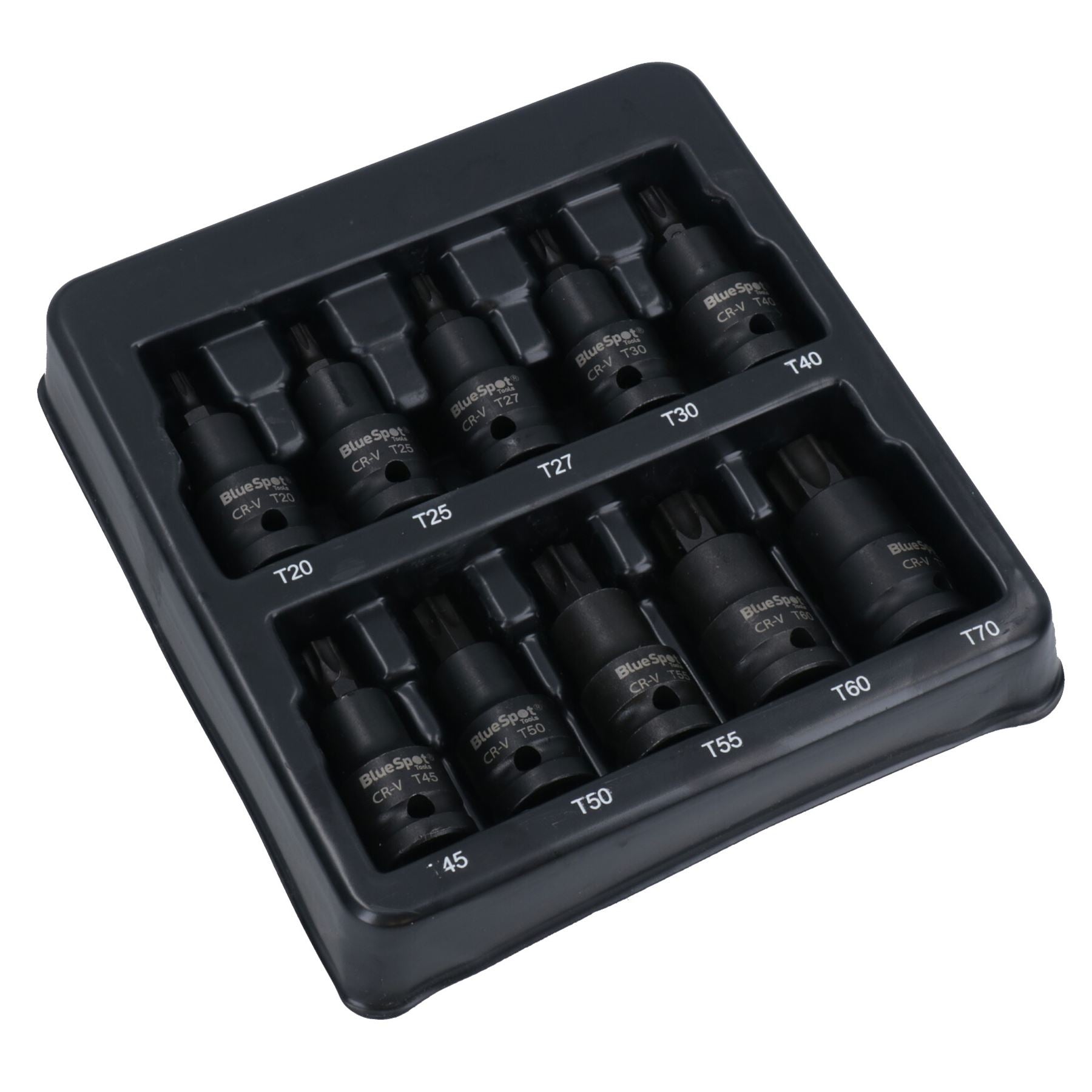 1/2-Zoll-Antrieb, Torx-Steckschlüssel, flach, mit Sternform, T20 – T70, 10 Stück