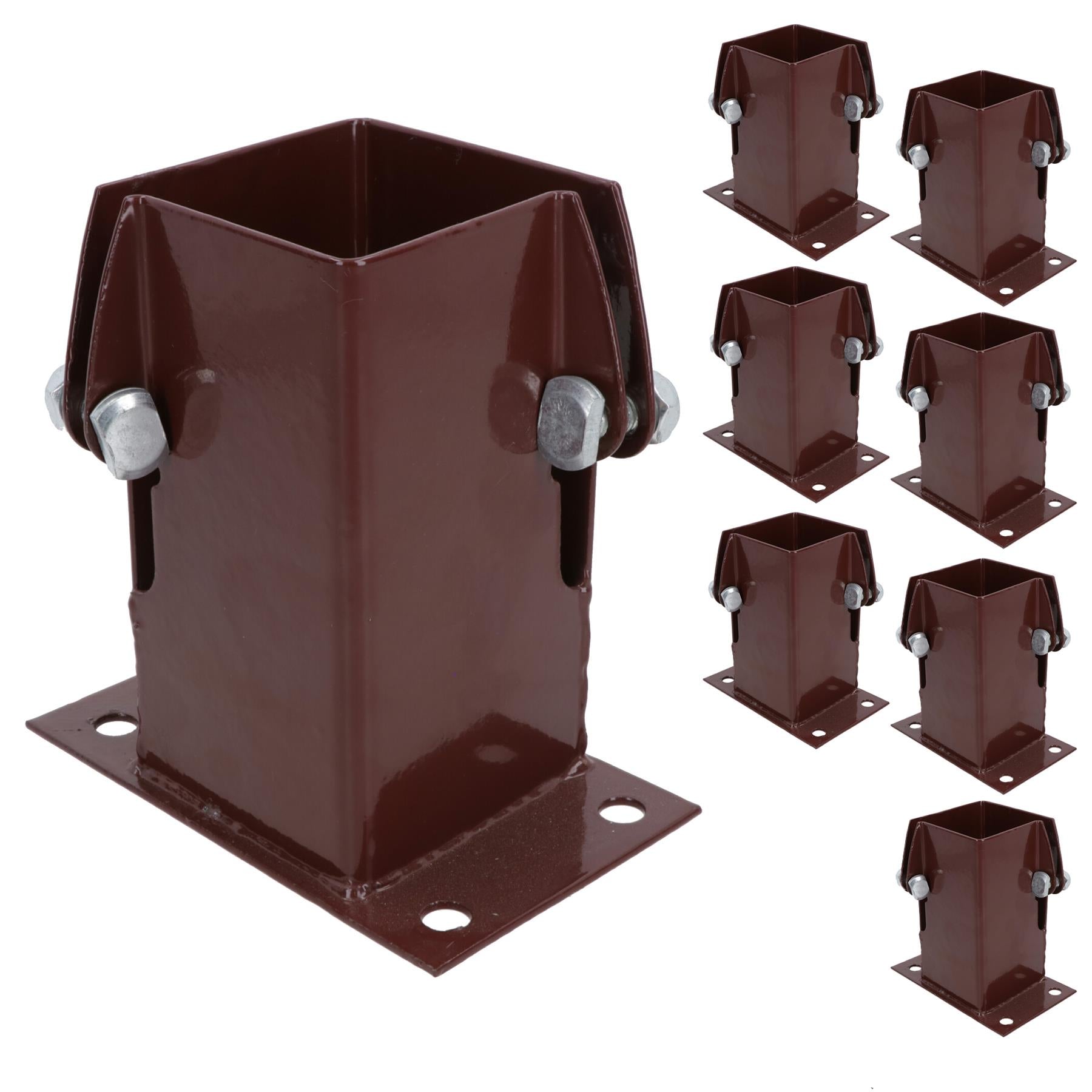 Flush Fit Fence Post Bolt Down Shoe Holder Support Clamp 75mm or 100mm
