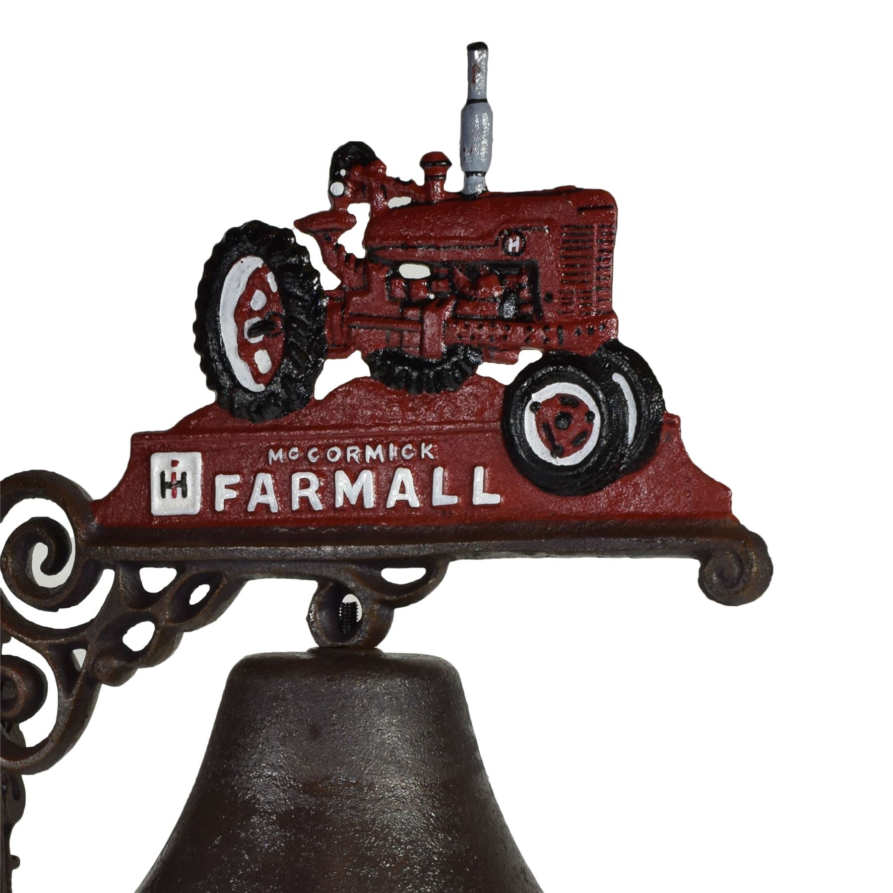 Cloche de ferme en fonte pour tracteur Farmall rouge, plaque de porte, mur, portail, maison