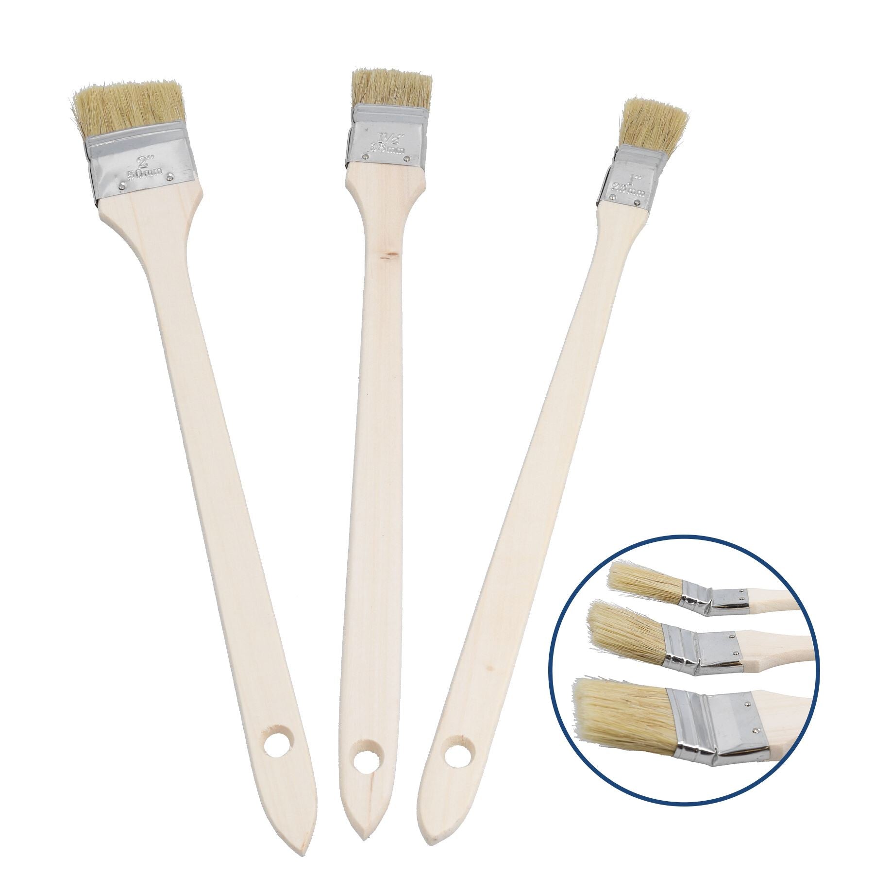 Long Reach Angled Radiator Paint Brush 25mm – 50mm Head Width 400mm 15pc