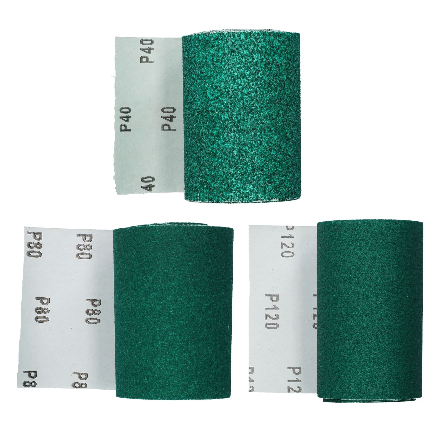 Schleifpapier, Aluminiumoxid, grob, mittel, fein, Rolle, Blatt, 15 m x 115 mm