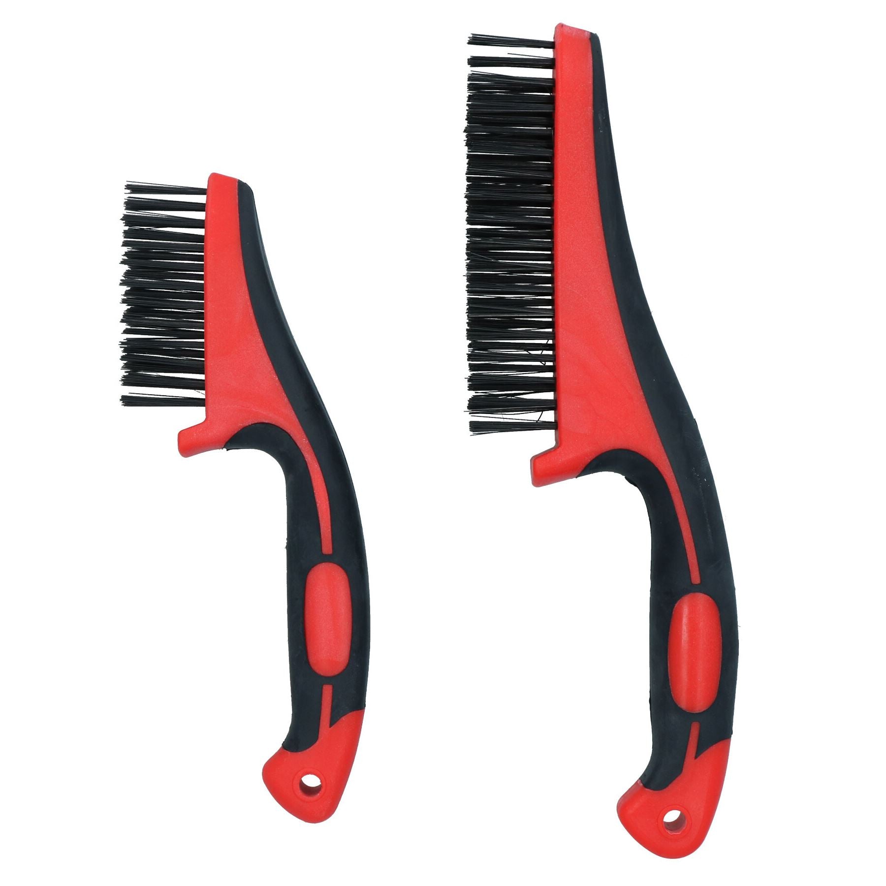 Brosse métallique portative pour éliminer la rouille, nettoyage, poignée en caoutchouc souple, 11" + 8,5"