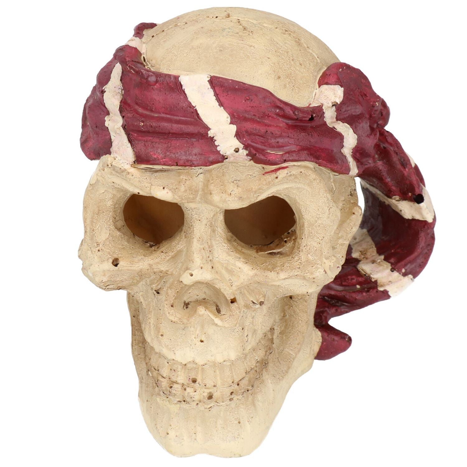 Mittelgroßes Aquarien-Ornament für rote Piraten-Totenkopf-Aquarien, 9 x 13 x 14 cm