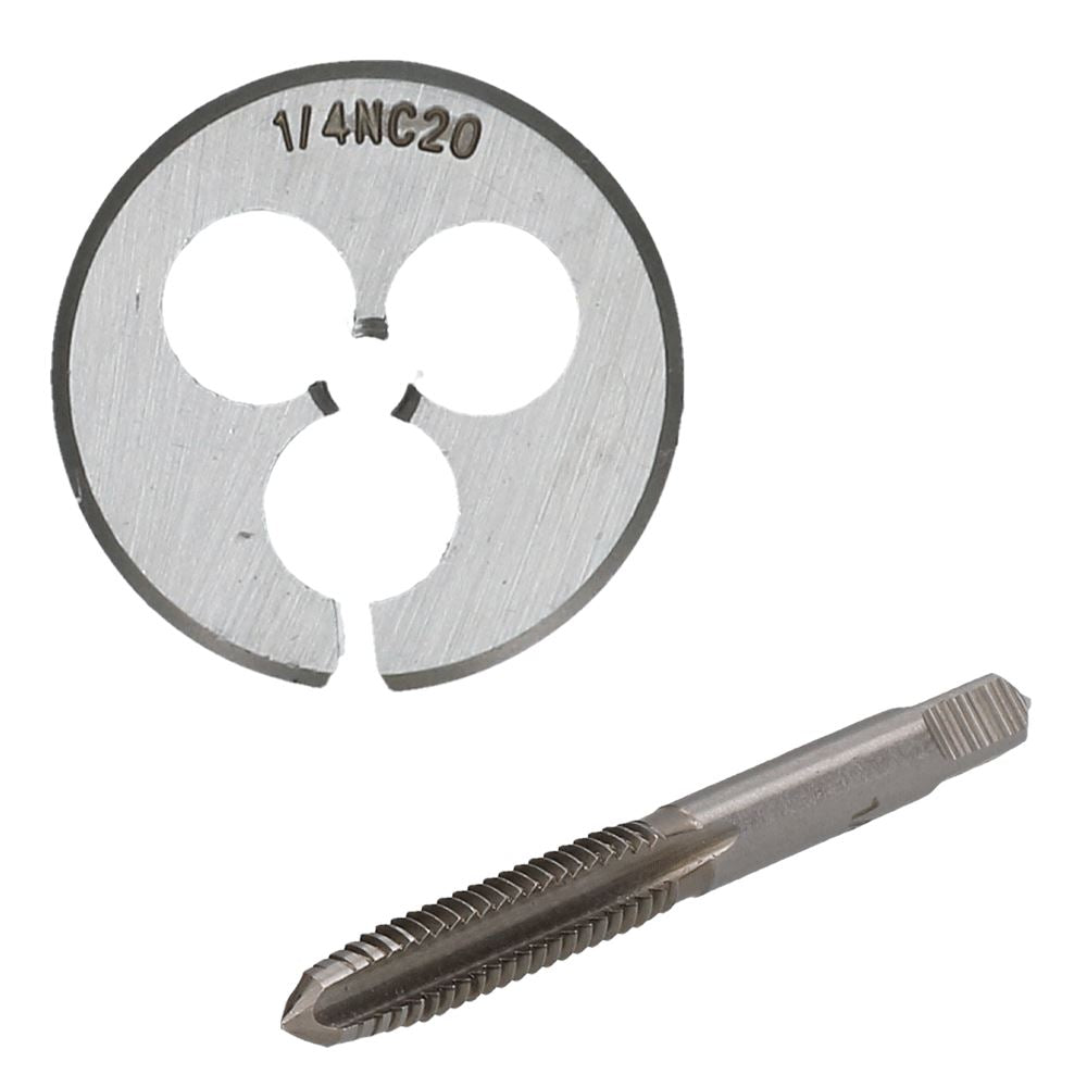 Taraud et filière UNC 1/4" - 5/8" en acier au tungstène et filière fendue 38 mm