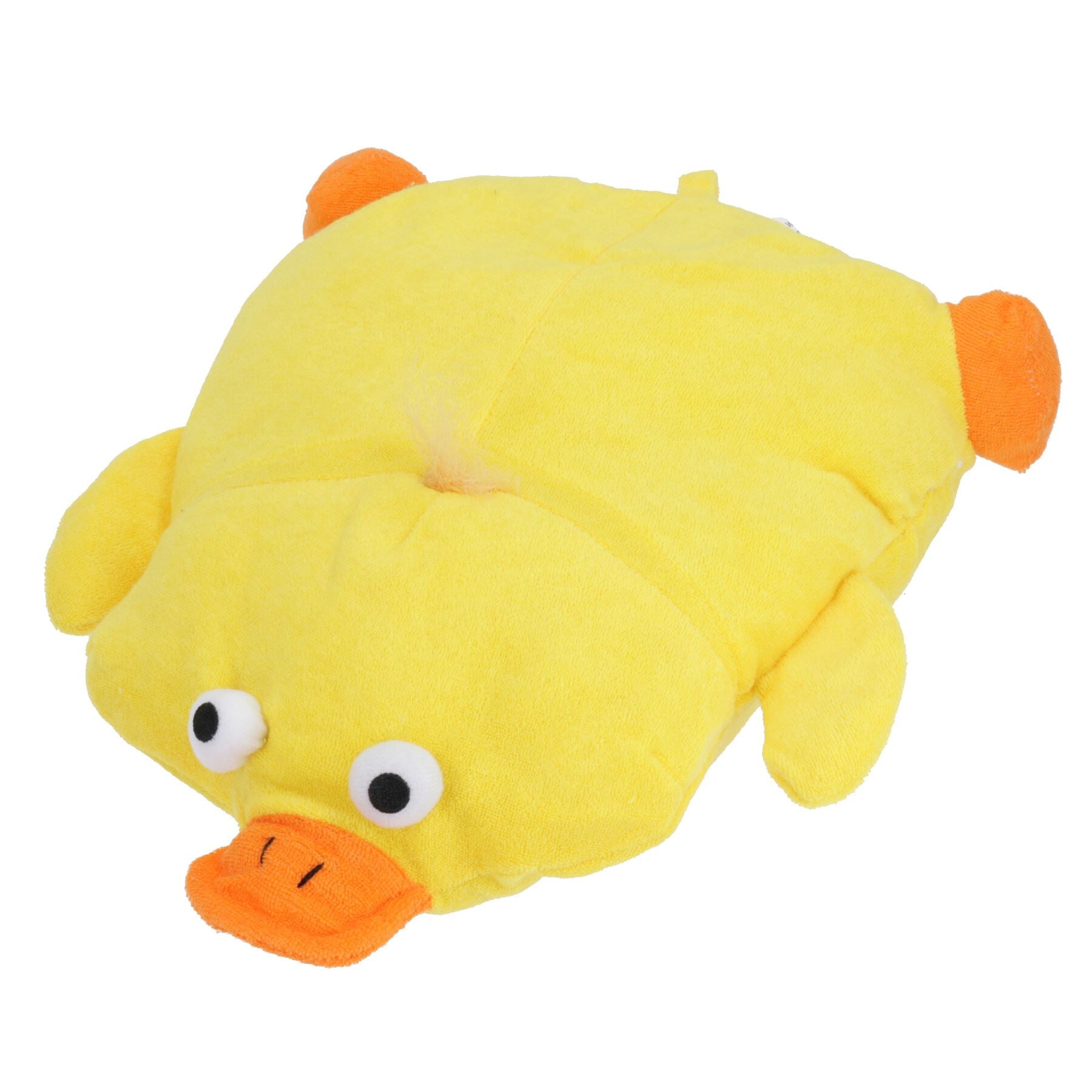 Coussin de bain en forme de canard jaune avec ventouses pour appui-tête/cou