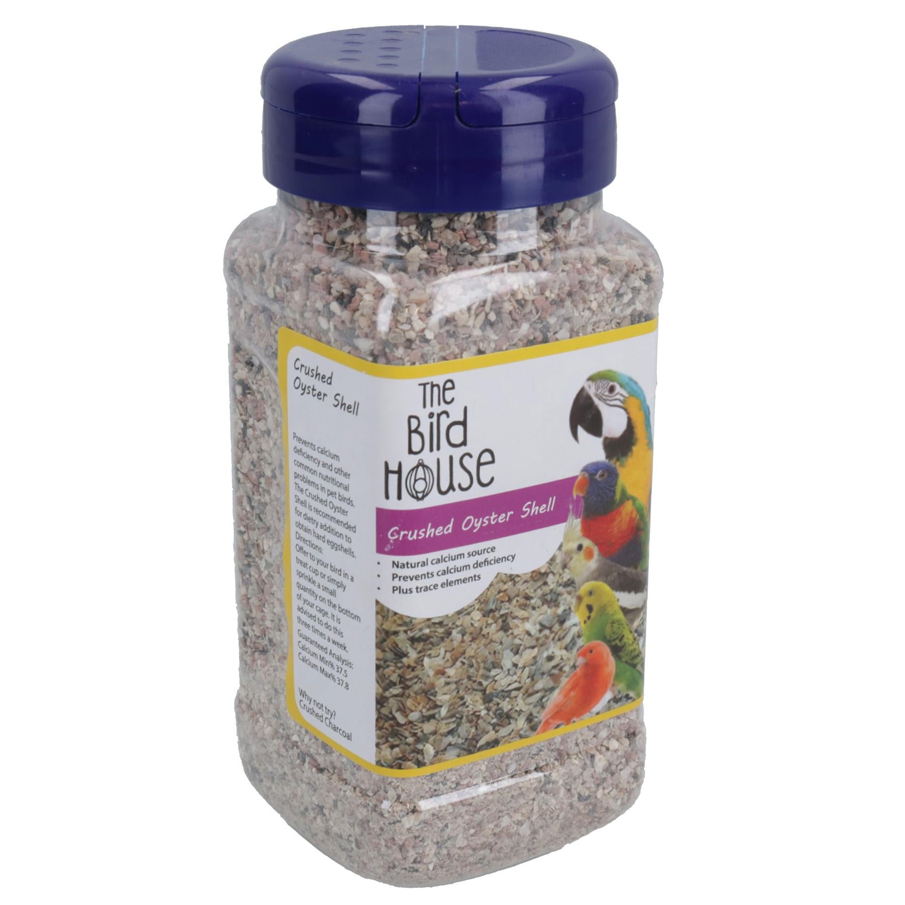 Lot de 3 coquilles d'huîtres broyées pour oiseaux, 600 g, calcium et minéraux, aide à la digestion