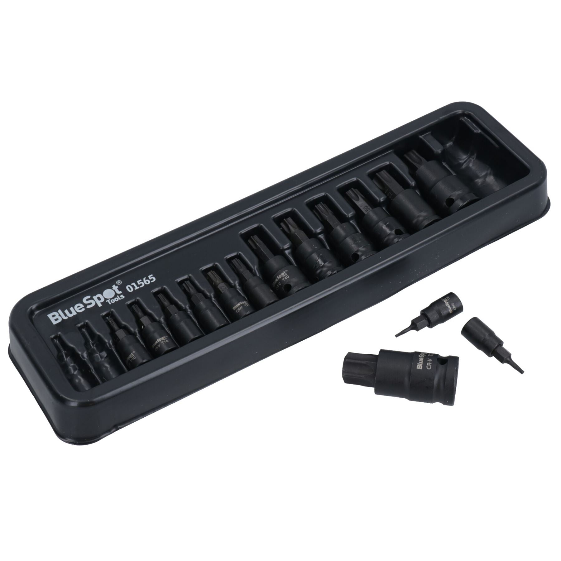 Schlagschrauber-Torx-Sternbit-Steckschlüssel 1/4 Zoll, 3/8 Zoll und 1/2 Zoll Antrieb T6 – T70, 15-tlg.