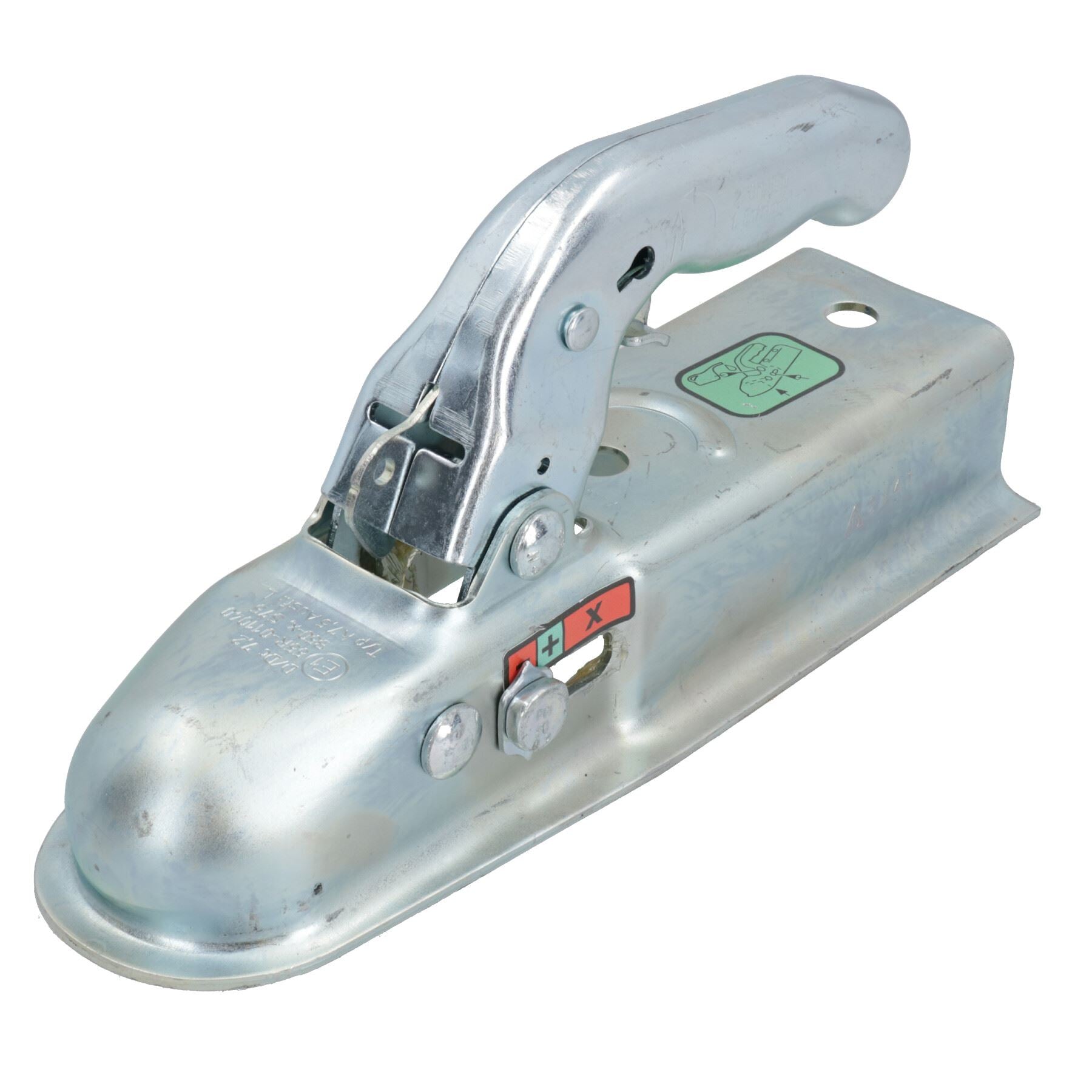 Attelage de remorque non freiné en acier pressé de 50 mm pour boîte de 60 mm, charge maximale de 750 kg