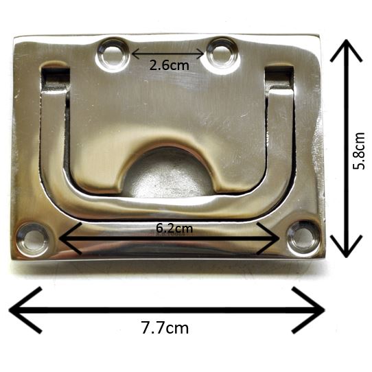 Poignée encastrée / bouton de levage et de traction en acier inoxydable poli marine 316 DK05