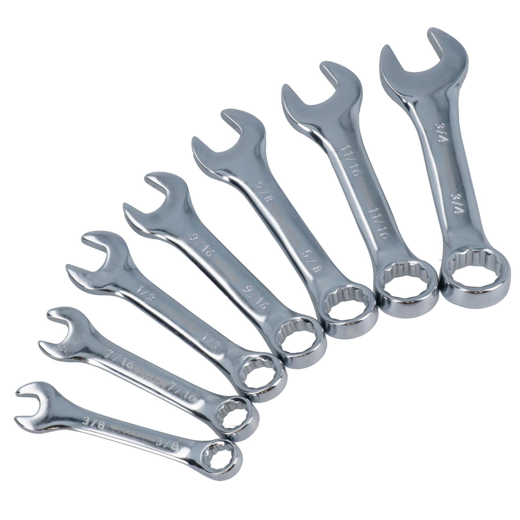 Clés à ergots SAE Stubby AF Imperial 7 pièces combinées 3/8" - 3/4" CRV TE065