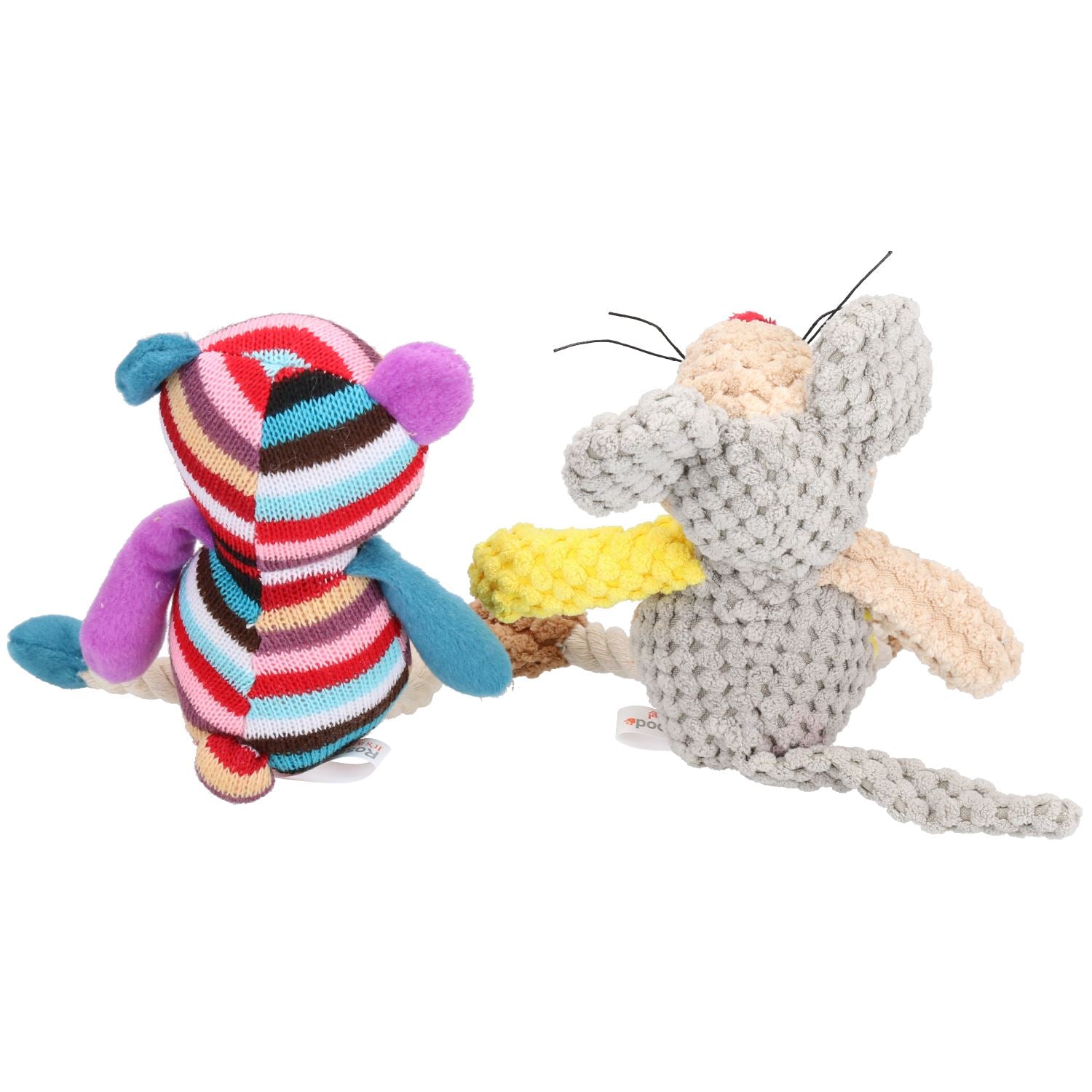 Mister Tilly Teddy & Molly Maus Hundespielzeug mit Quietsche, 23 cm und 20 cm