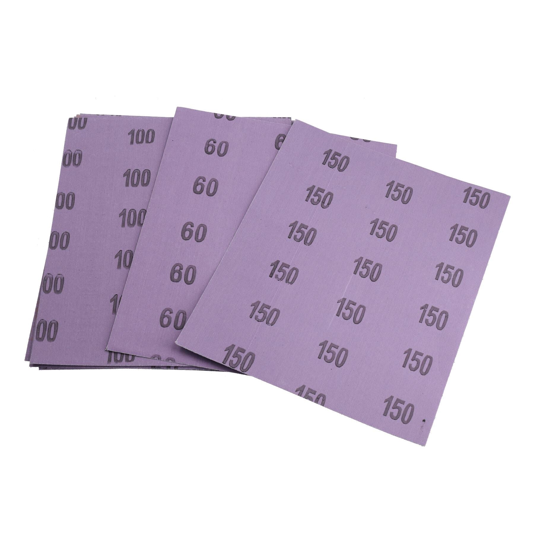 Feuilles de toile émeri Feuille de papier de verre abrasif Oxyde d'aluminium Grain mixte
