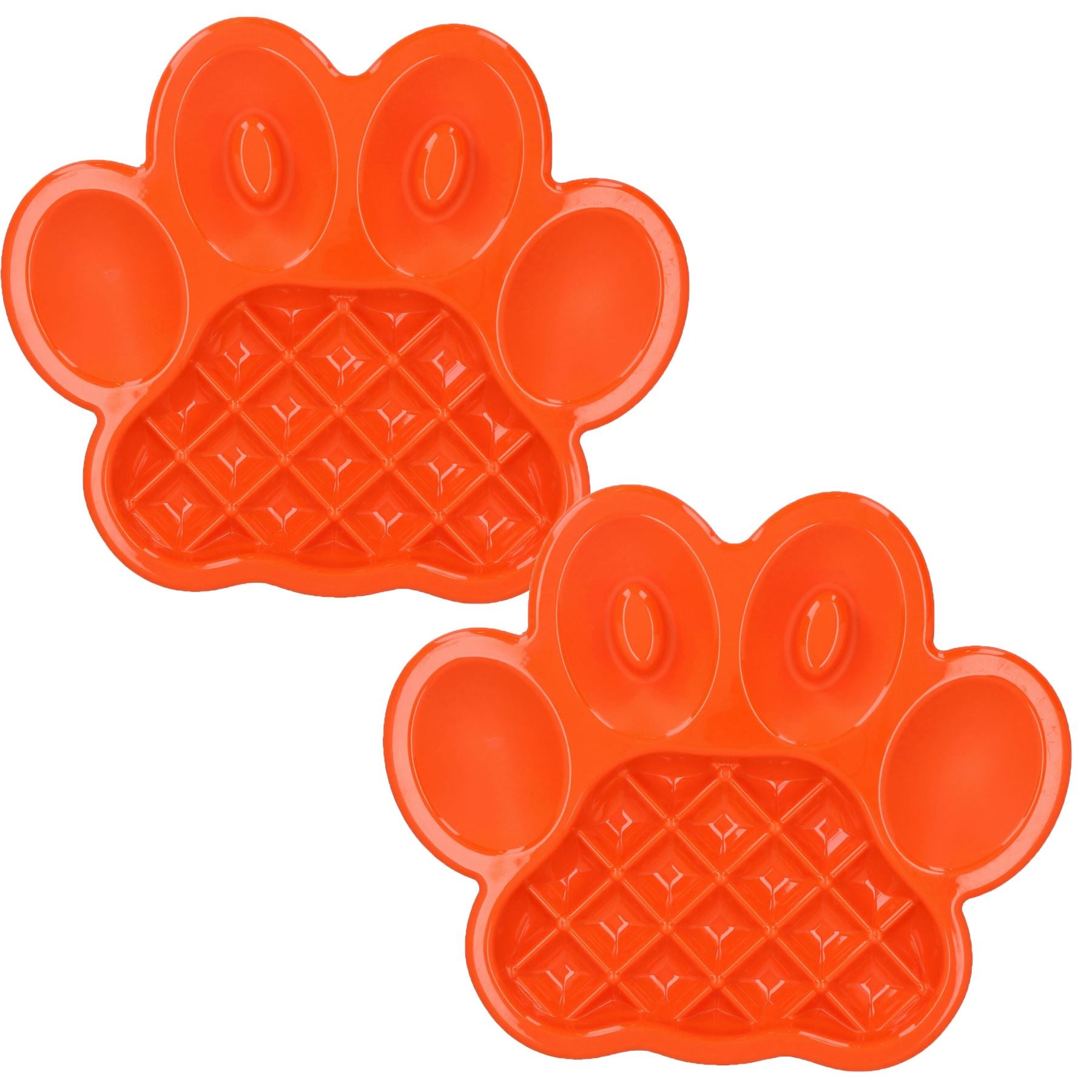 2PK Orange Interactive Dog Slow Feeder Food Accessories Control Fast Eating