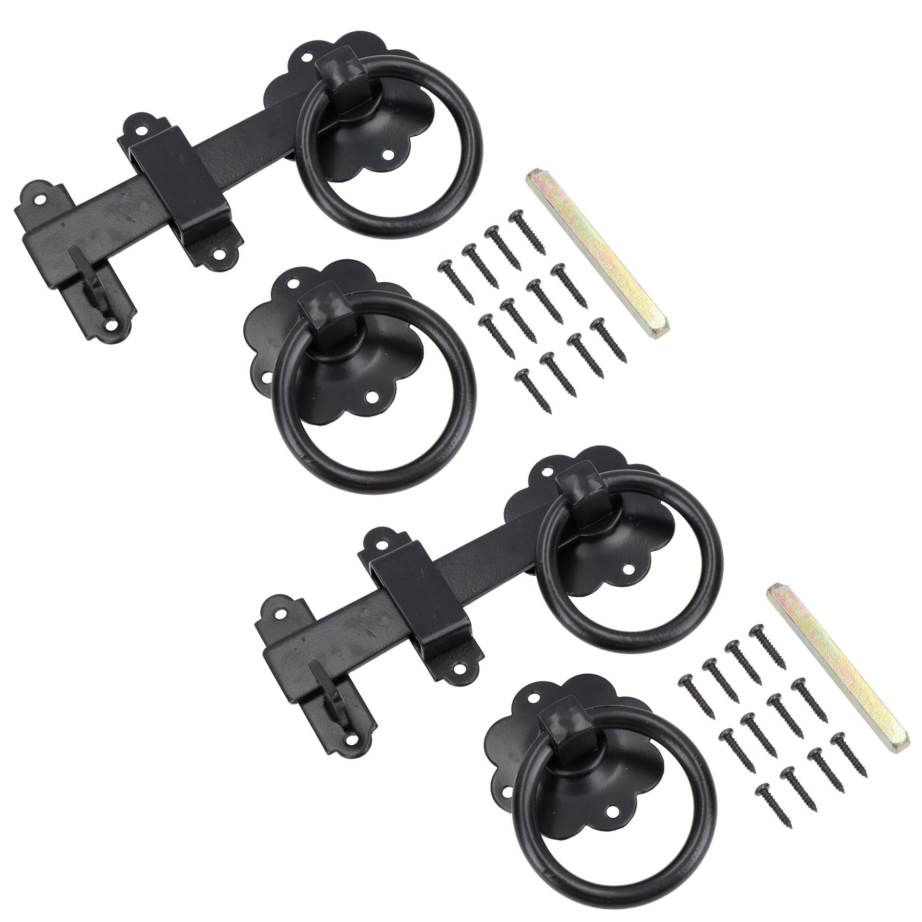 6” (150mm) heavy Duty Twisted Ring Gate Latch Catch for Garden Gates Doors