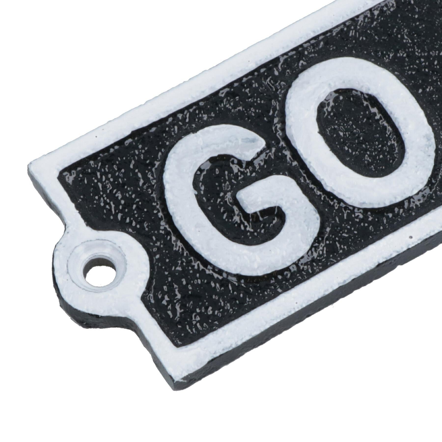Go Away Cast Iron Sign Plaque Door Wall House Home Gate Garden Yard Post