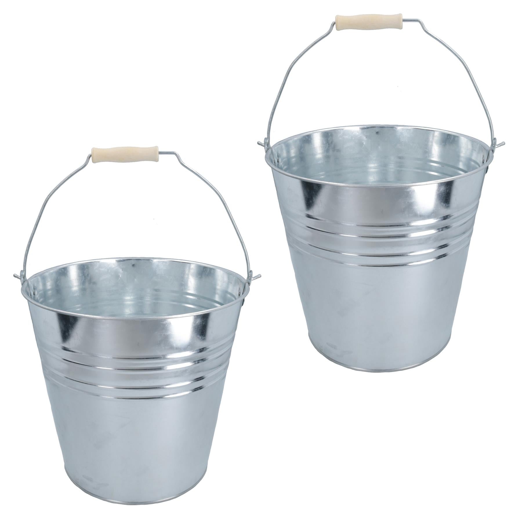 10L Galvanised Steel Metal Bucket Pail Water Coal Fire Greenhouse Garden Plants