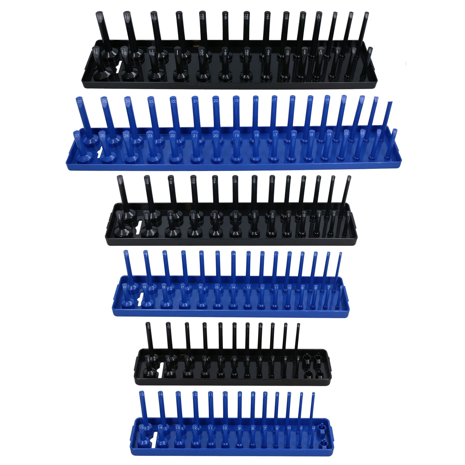 Support de plateau à douilles métriques et impériales pour douilles peu profondes et profondes 1/4" 3/8" 1/2"