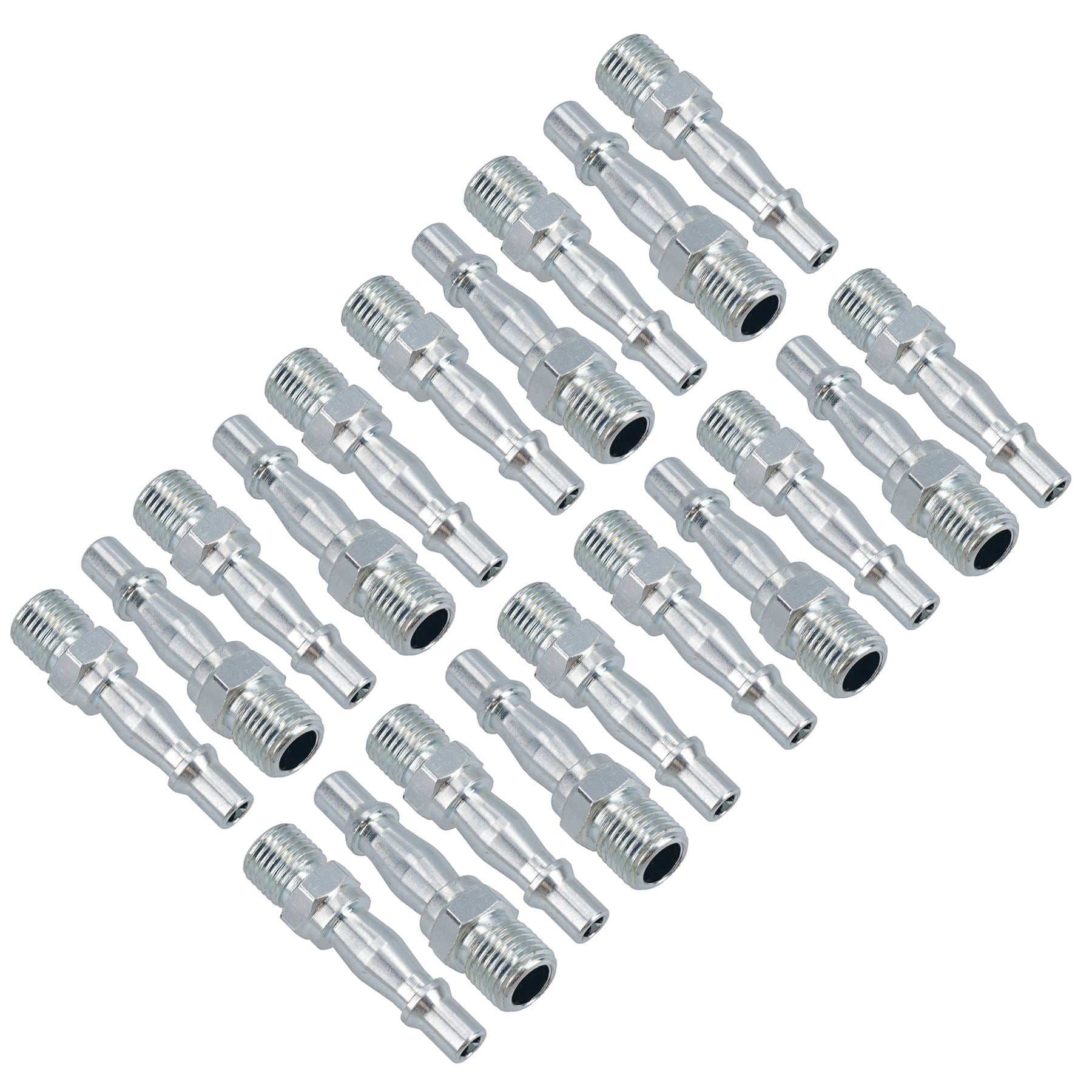 Lot de 20 raccords de tuyau d'air comprimé à dégagement rapide mâle filetage mâle 1/4
