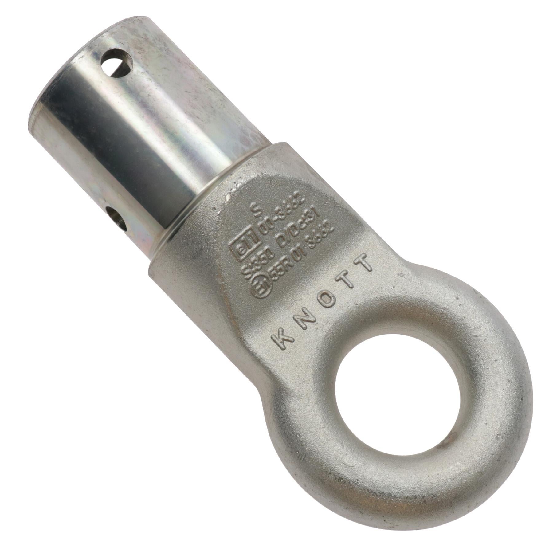 Attelage freiné Knott 50 mm avec œillet de remorquage pour conversion 3 500 kg avec boulons