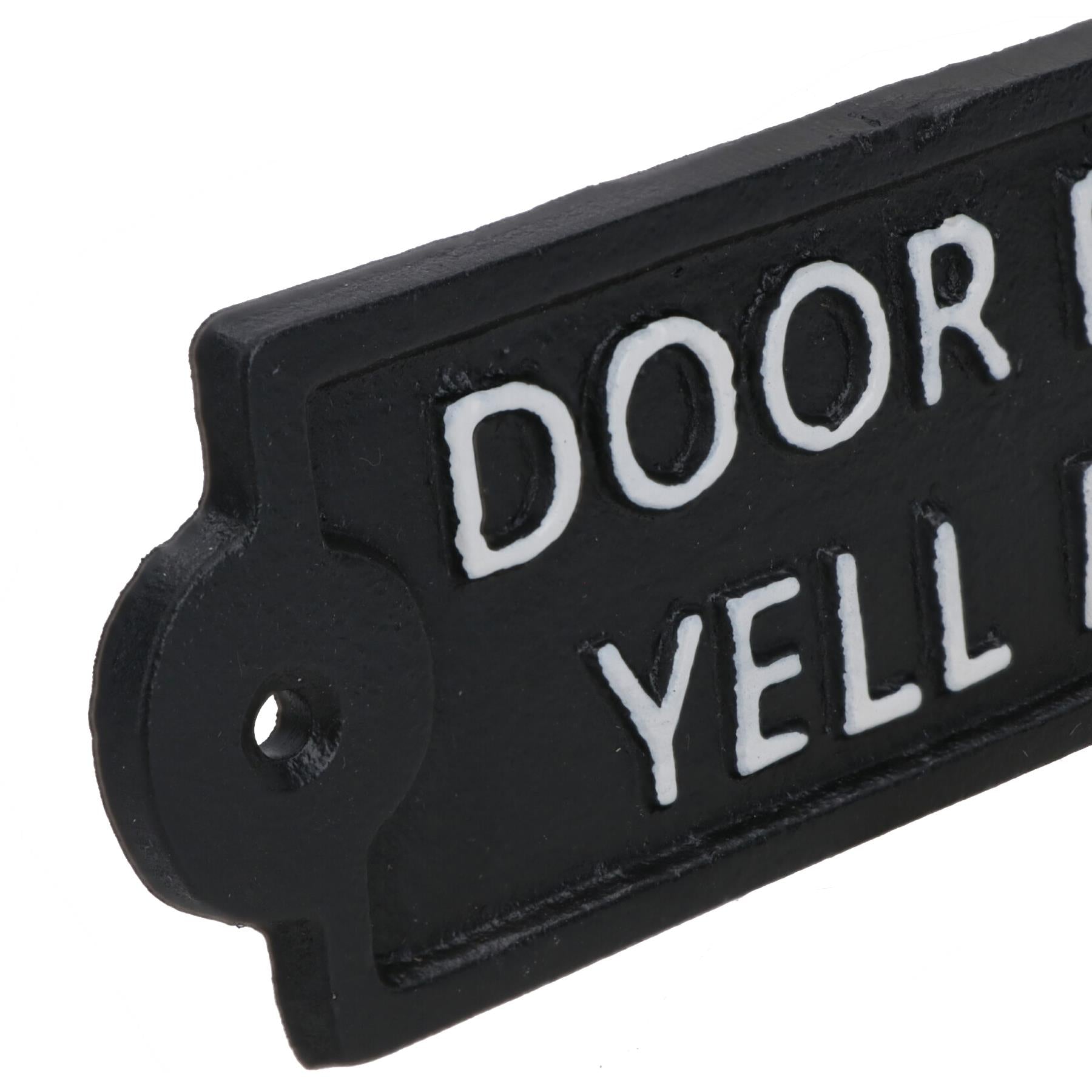 Door Bell Broken Yell Ding Dong Cast Iron Sign Plaque Wall Gate House Garden