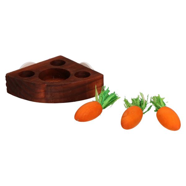 Jouet d'activité pour petits animaux, hamster, carotte, support à friandises et bloc de fromage