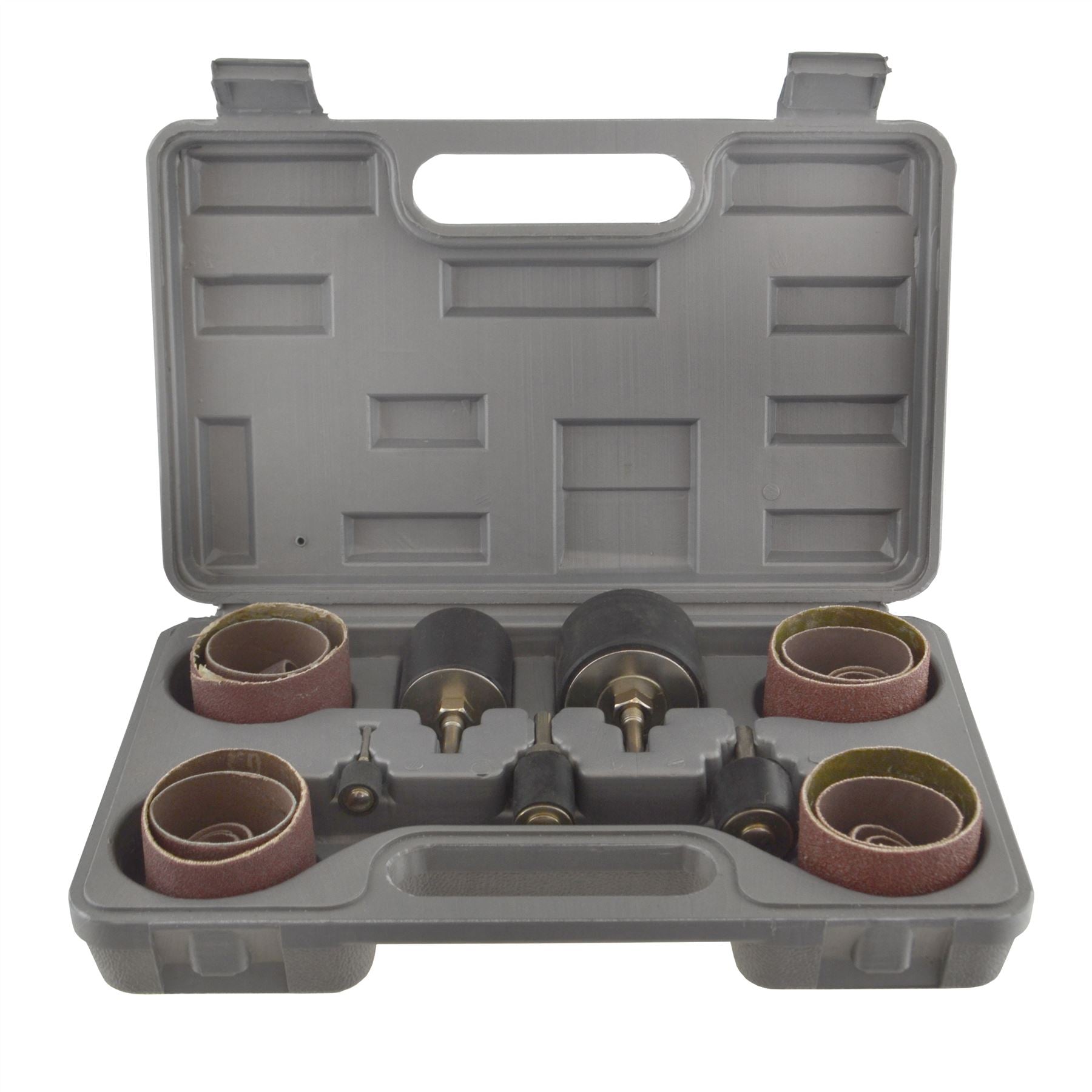 26-tlg. Walzenschleifer 13,19,25,38,50 mm Rotationsspindel 80er- und 120er-Körnung im Koffer TE890