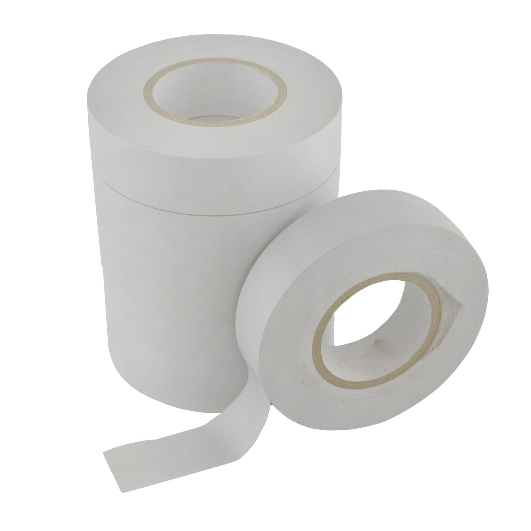 PVC Insulation Electricians Electrical Tape White 6 Reels Flame Retardant