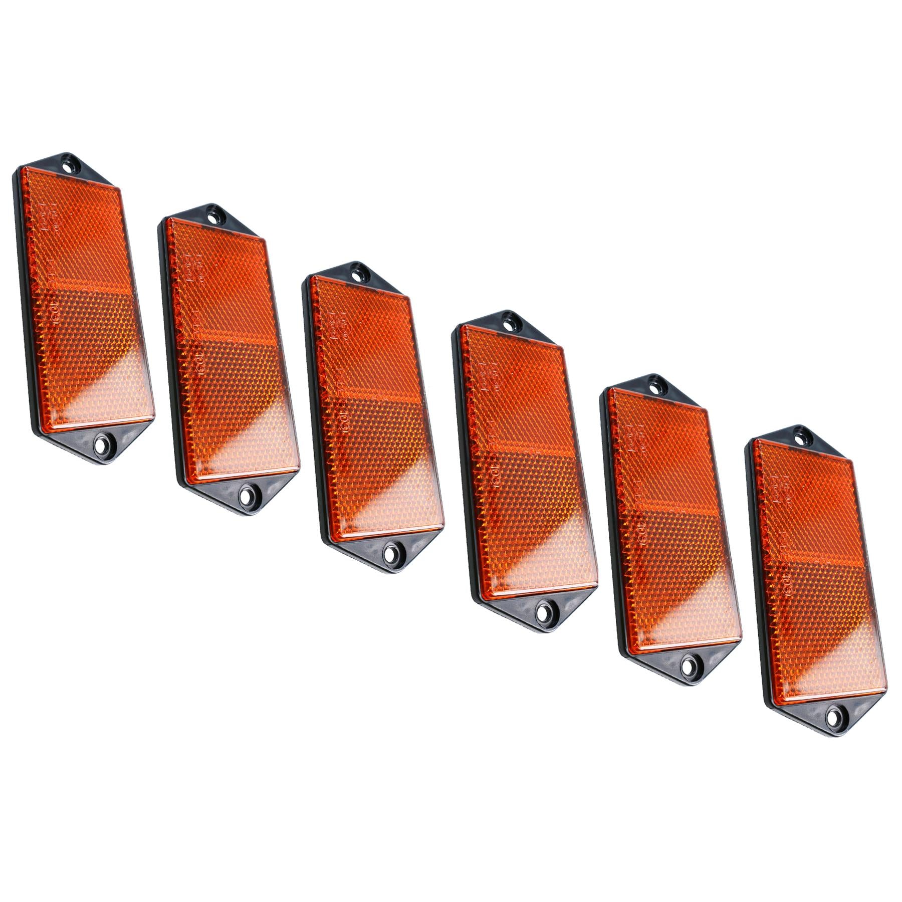 Orange Amber Large Rectangular Reflectors Driveway Gate Fence Post Trailers