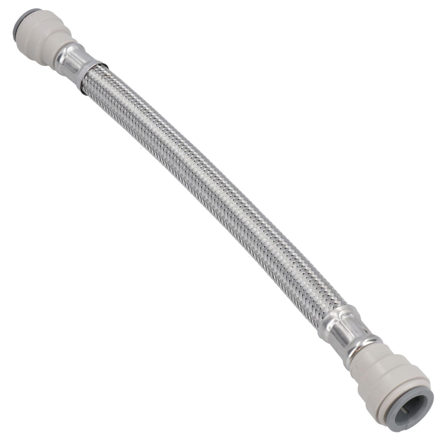 15mm or 22mm Easy Fit Braided Tap Connector Push fit Quick Release 300mm Long