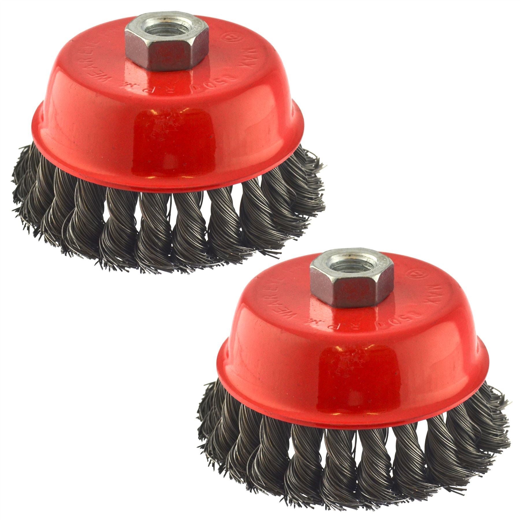 Brosse coupelle métallique 100 mm pour meuleuse d'angle 7" ou 9" à nœud torsadé