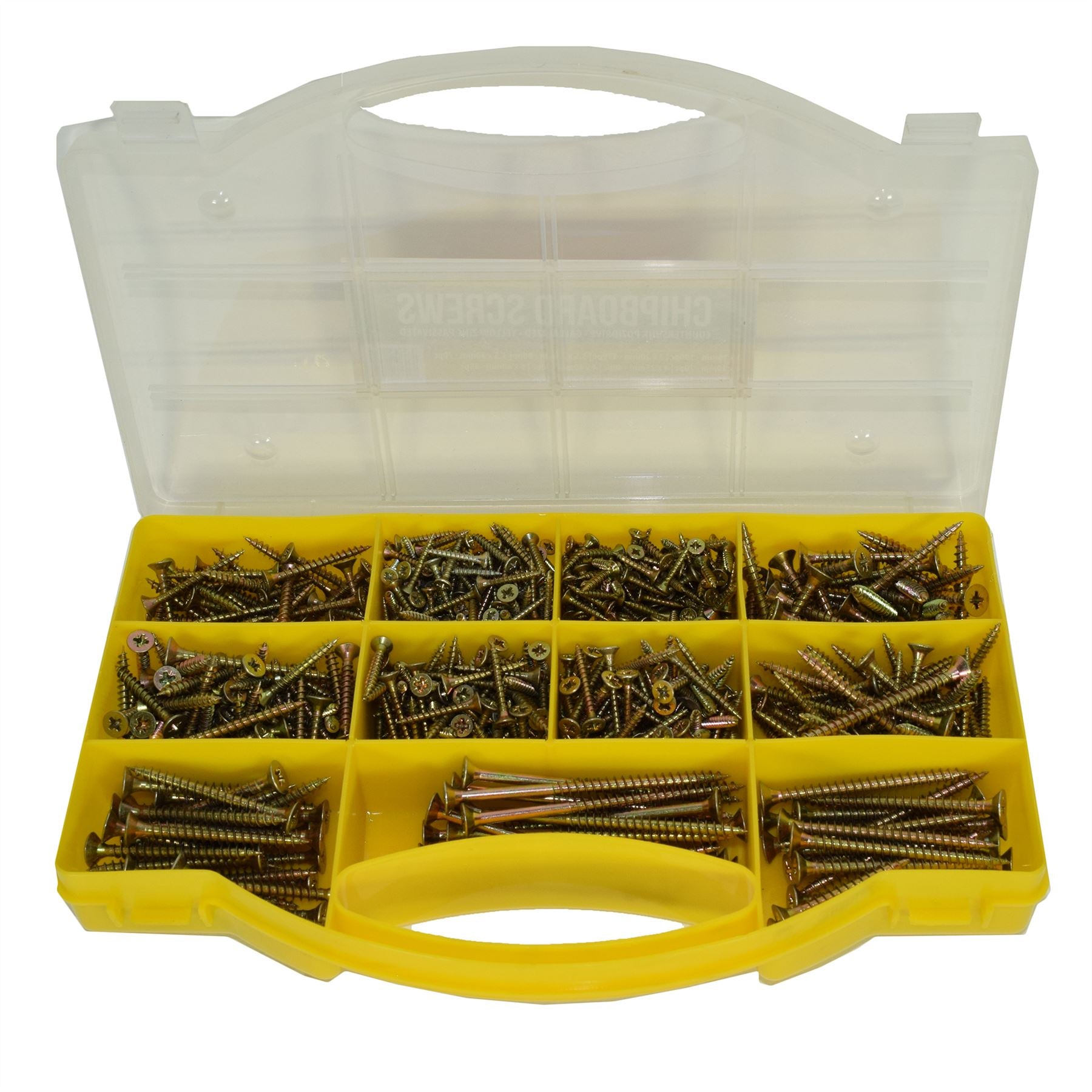 780pc Assorted Pozi Drive Chipboard And Wood Screws Countersunk Bits 3 - 5mm