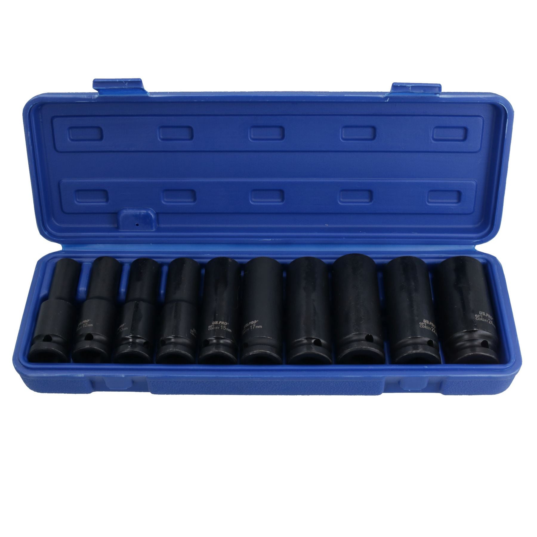 Metrische MM 1/2-Zoll-Antrieb, tiefe Schlagnüsse, 6-seitig, Einzelsechskant, 10–24 mm