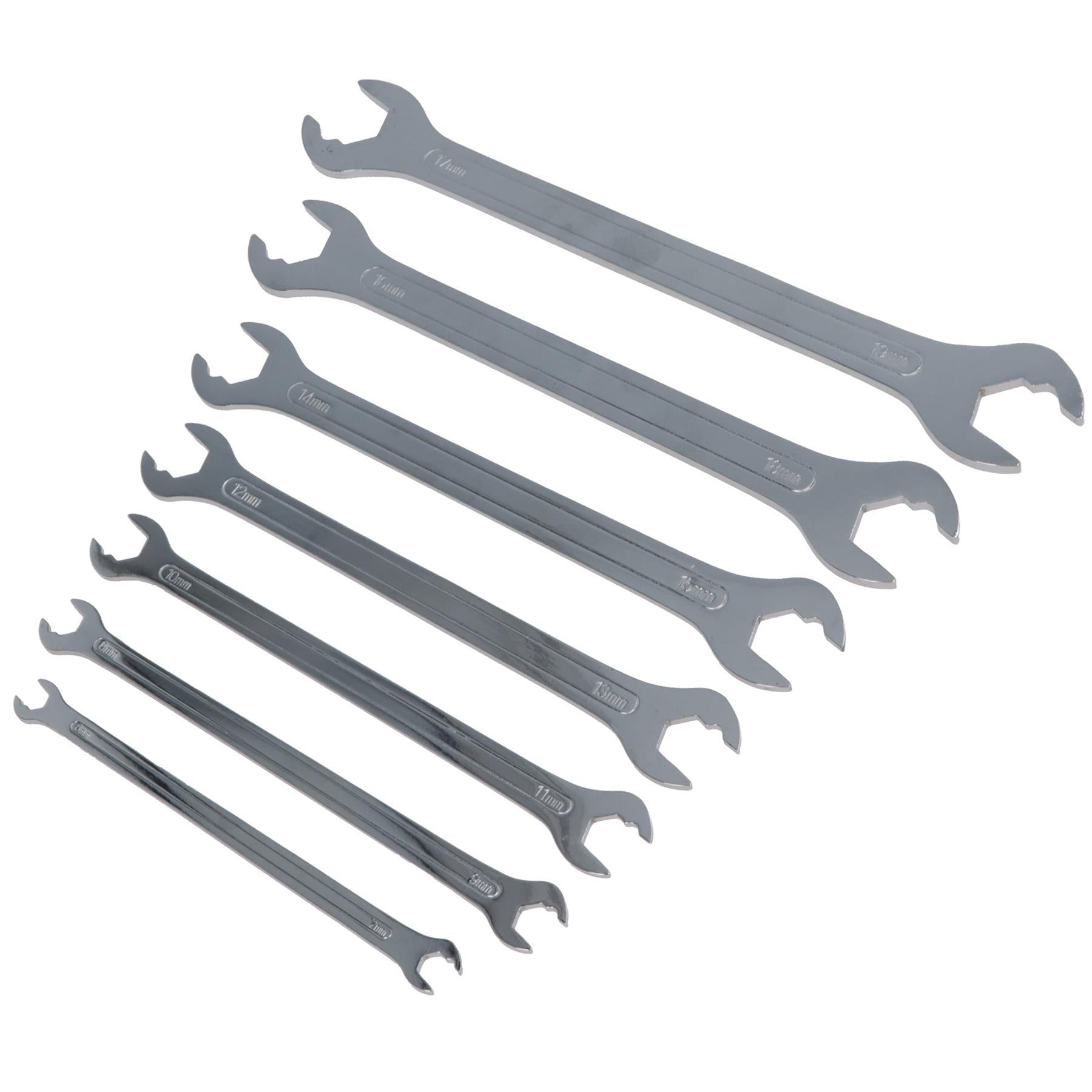Ultra Thin Ratcheting Action Spanner Wrench Set Double Ended 6 – 19mm 7pc