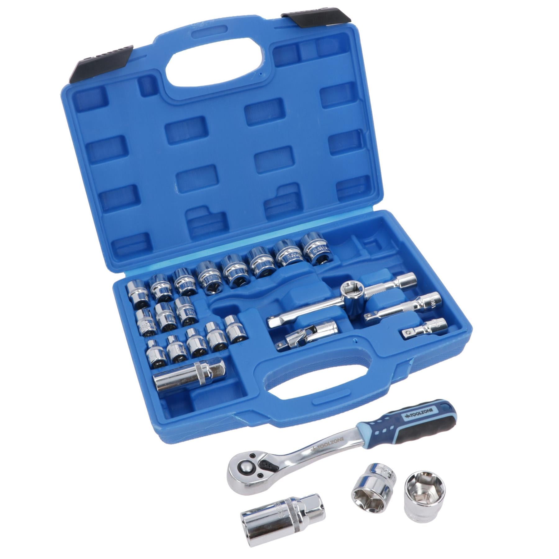 3/8in Drive Shallow Metric Socket And Accessory Set 6mm – 24mm 26pc