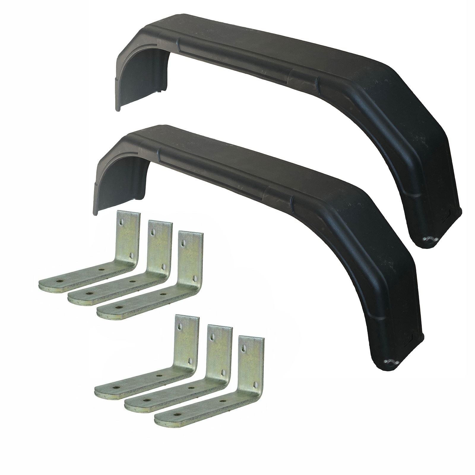 Paire de garde-boue tandem pour roues jumelées de 13 po 56 po x 8 po et 6 grands supports