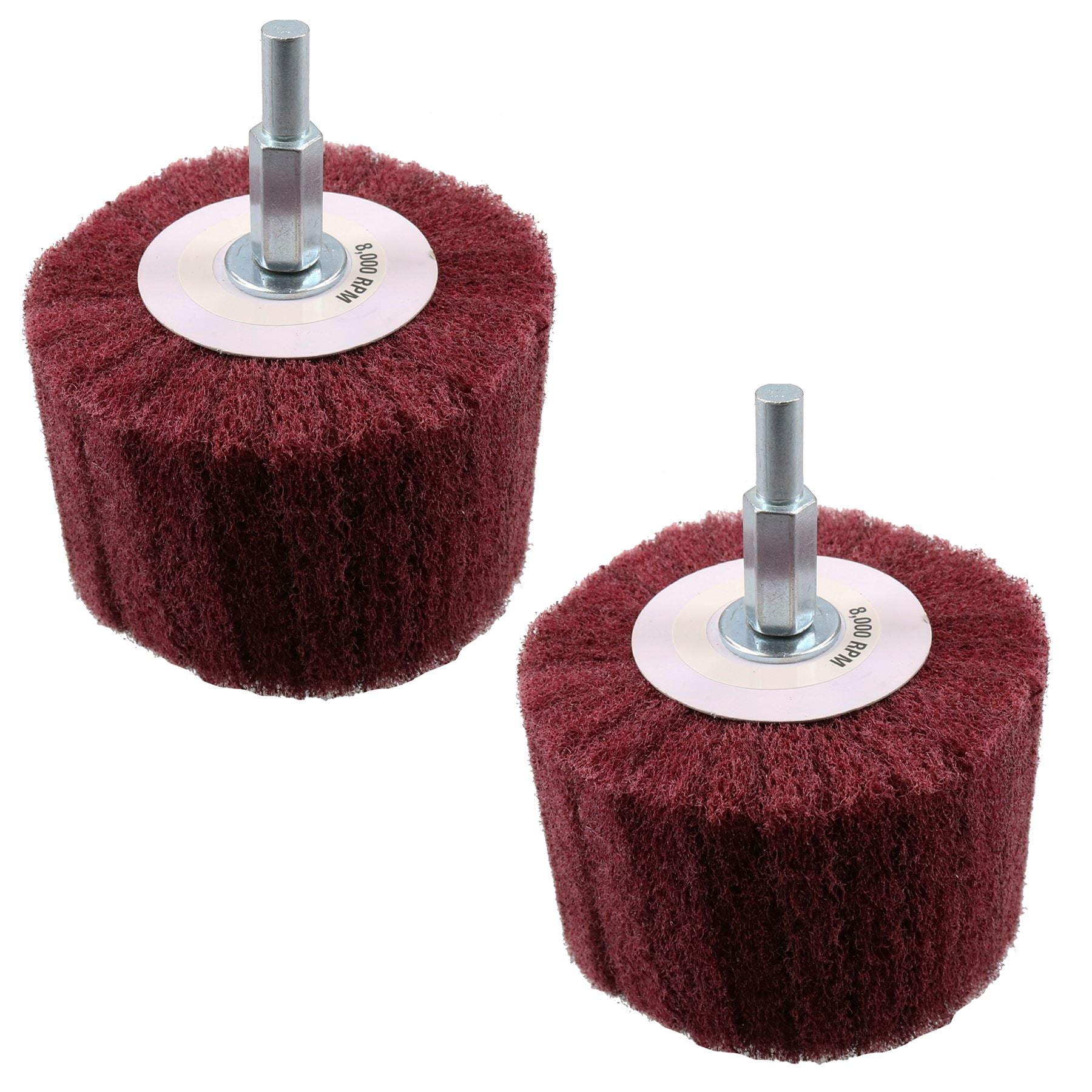 Zylinderförmiger Schleif- und Poliermopp, Breite 75 mm, Körnung 240, Schaft 6 mm