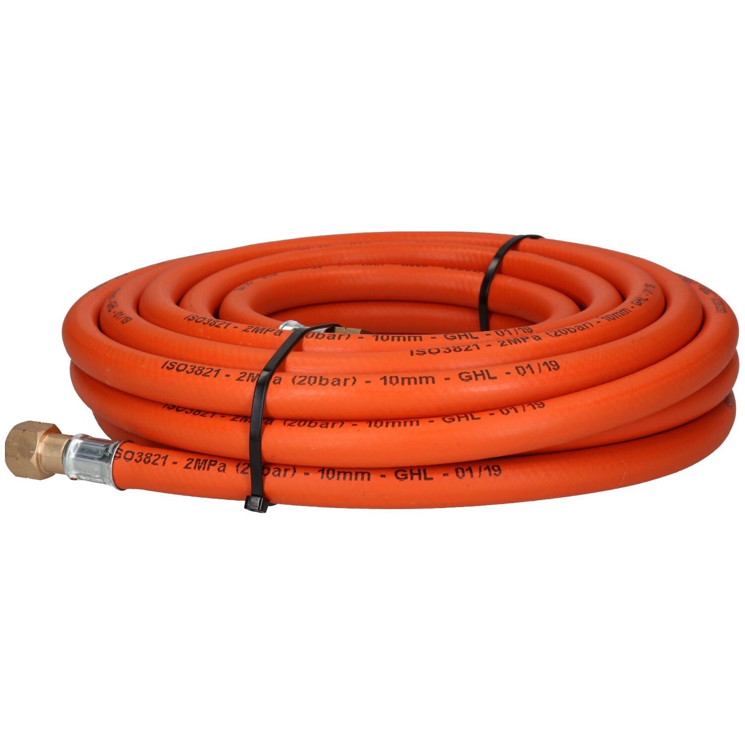 Single Propane Fitted Rubber Hose Pipe Cutting & Welding 10M 3/8" BSP Gas