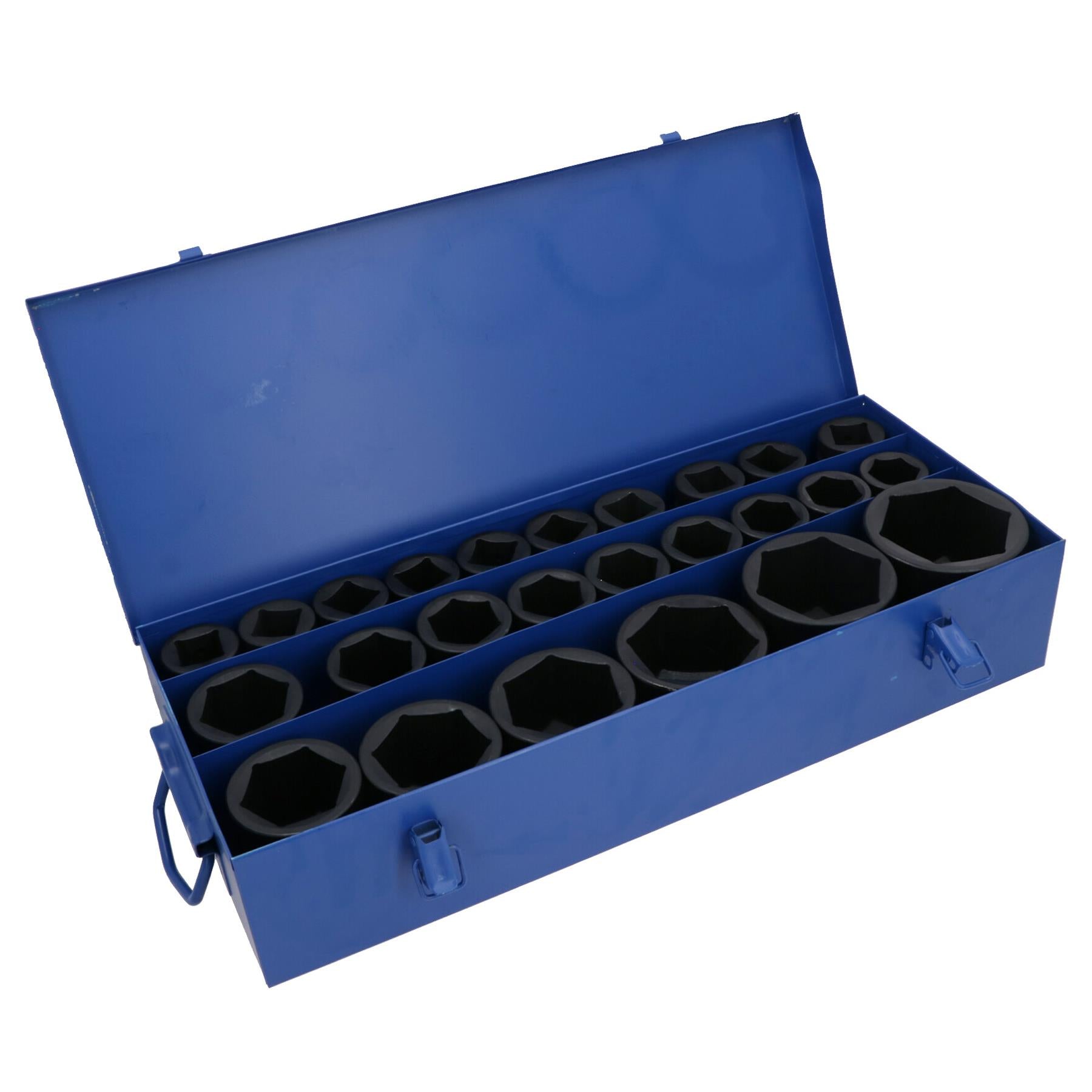 1 Inch Drive Double Deep Metric Impact Sockets Single Hex 17 – 75mm 25pc