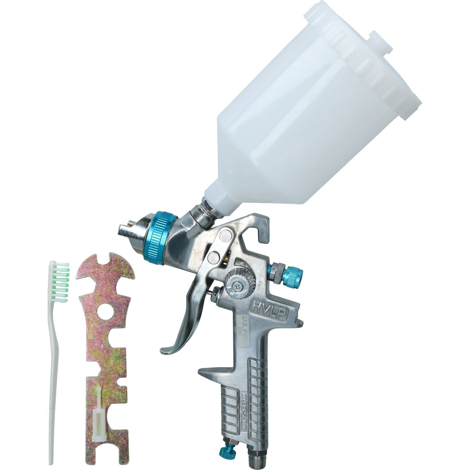HVLP-Spritzpistole mit Schwerkraftzufuhr, 1,4 mm, mit Inline-Feuchtigkeitsabscheider/Druckregler