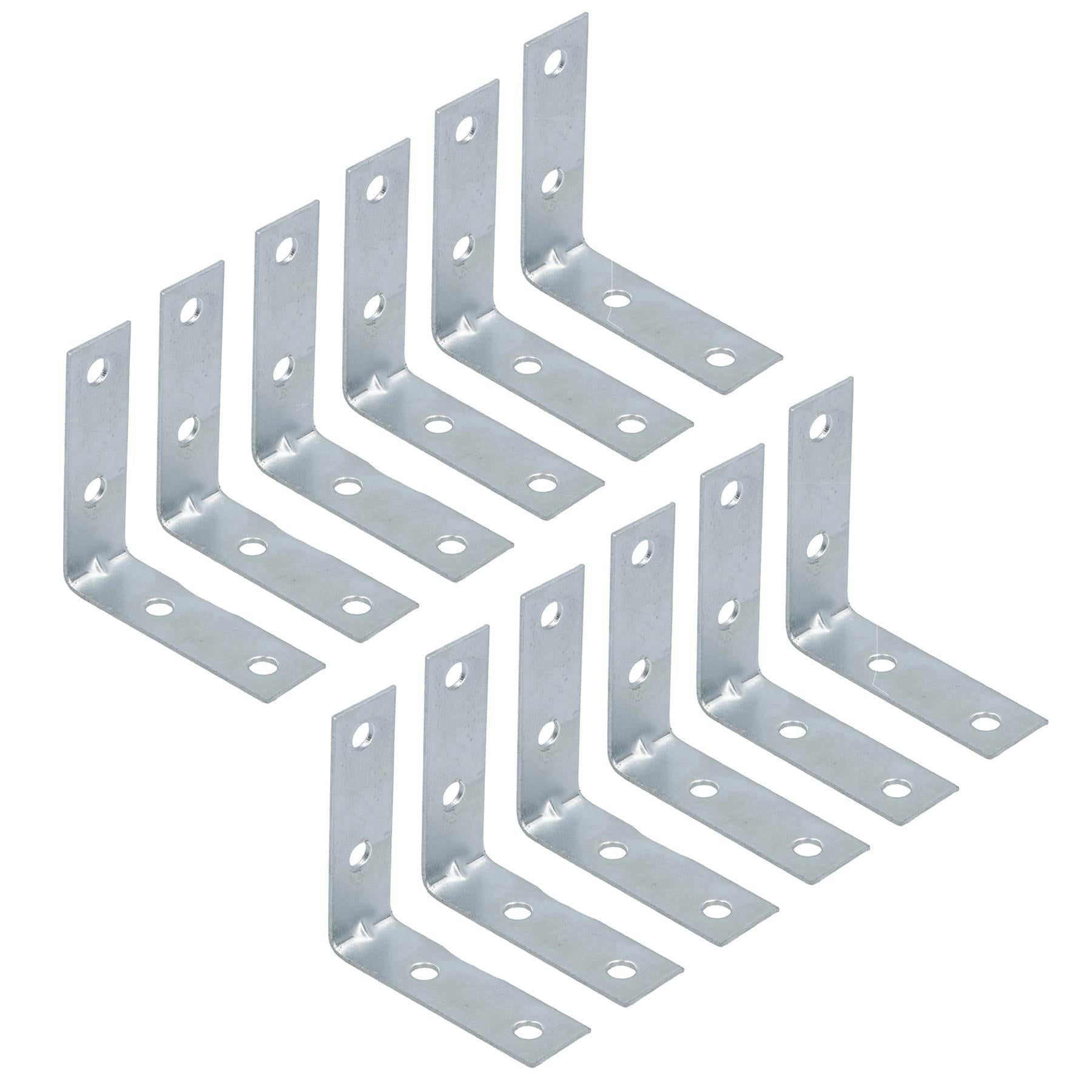 50mm (2in) Corner Brace Bracket Set L Shaped Mending Reinforcing Plate