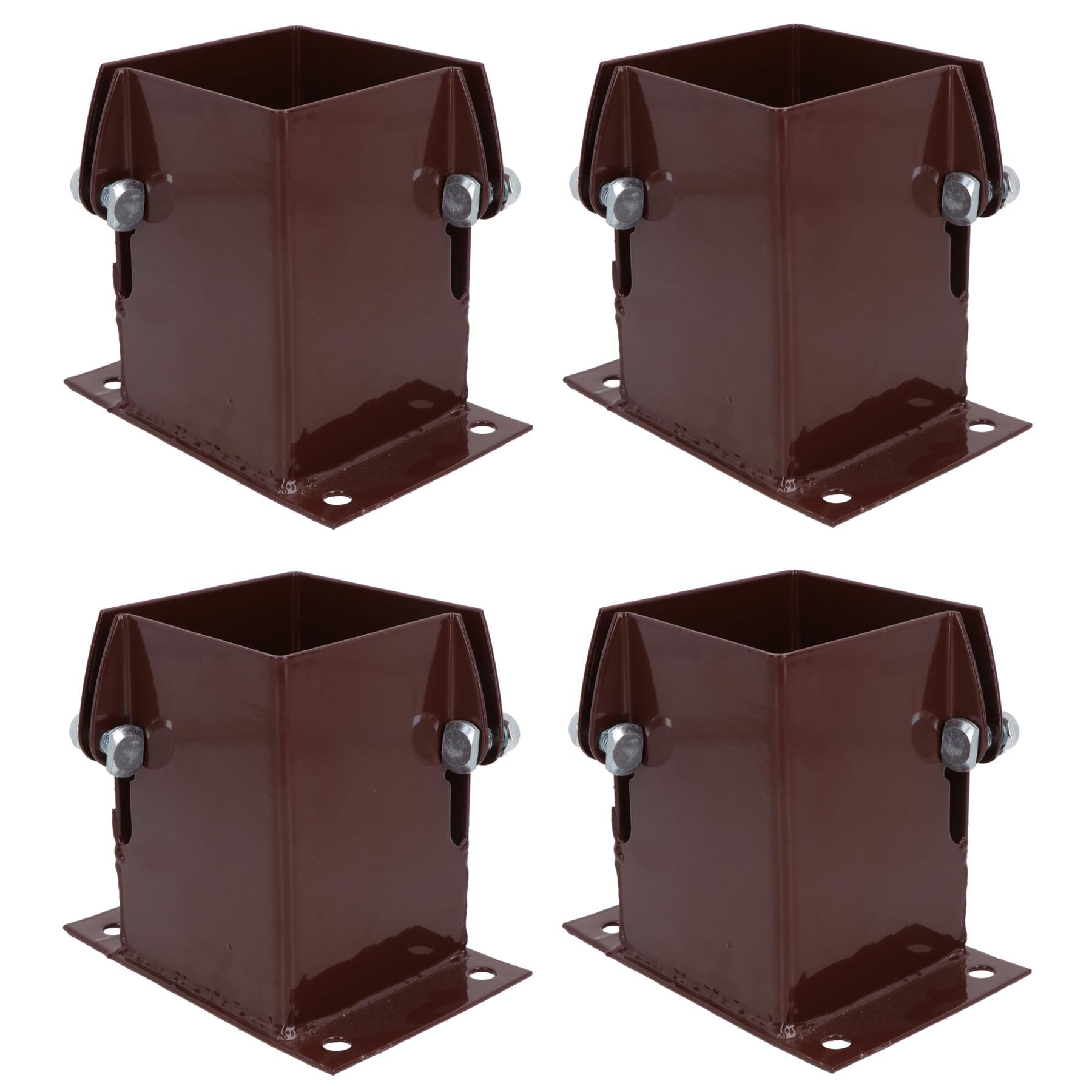 Flush Fit Fence Post Bolt Down Shoe Holder Support Clamp 75mm or 100mm