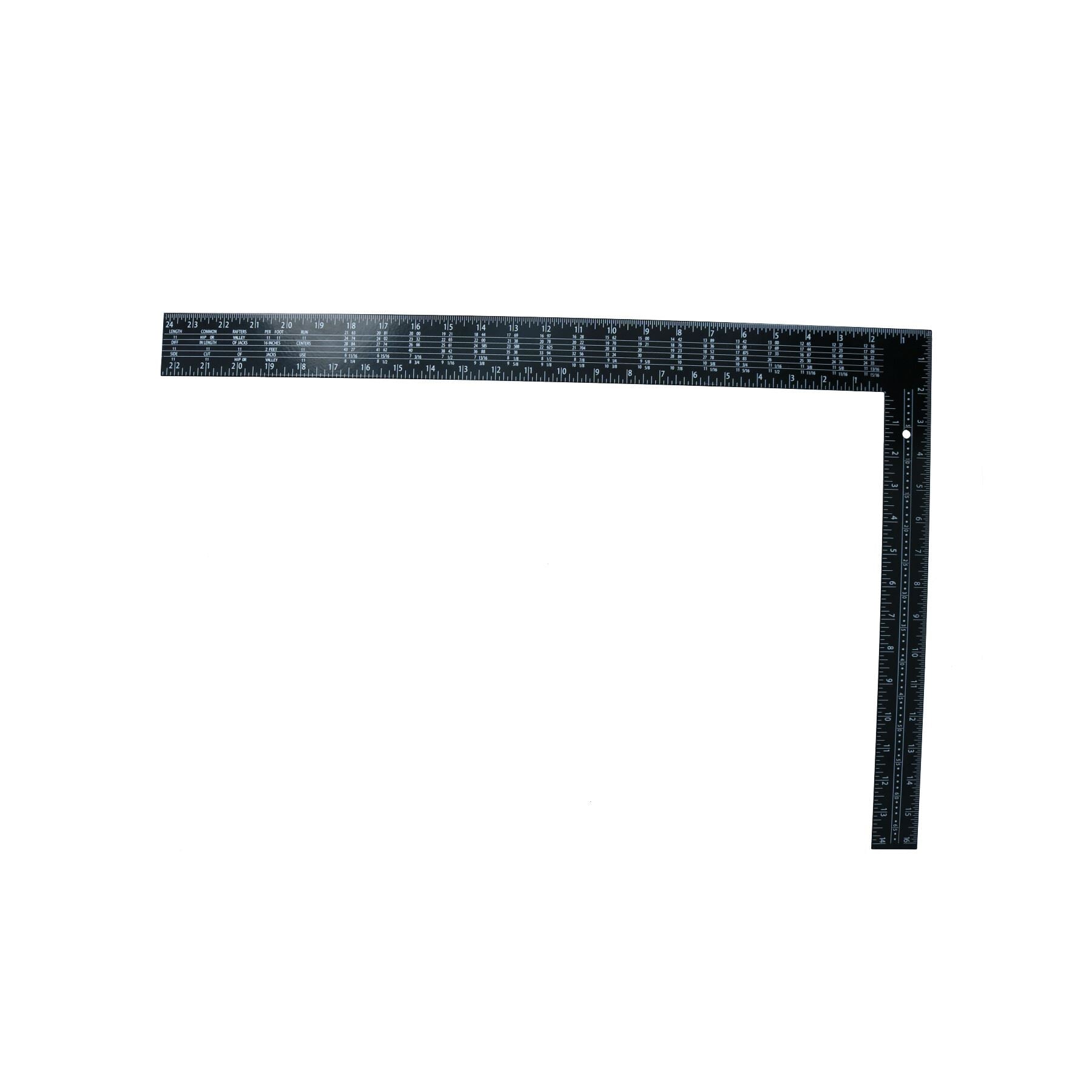 Règle à chevrons à équerre rapide en acier de 24 po x 16 po, marquages métriques et impériaux