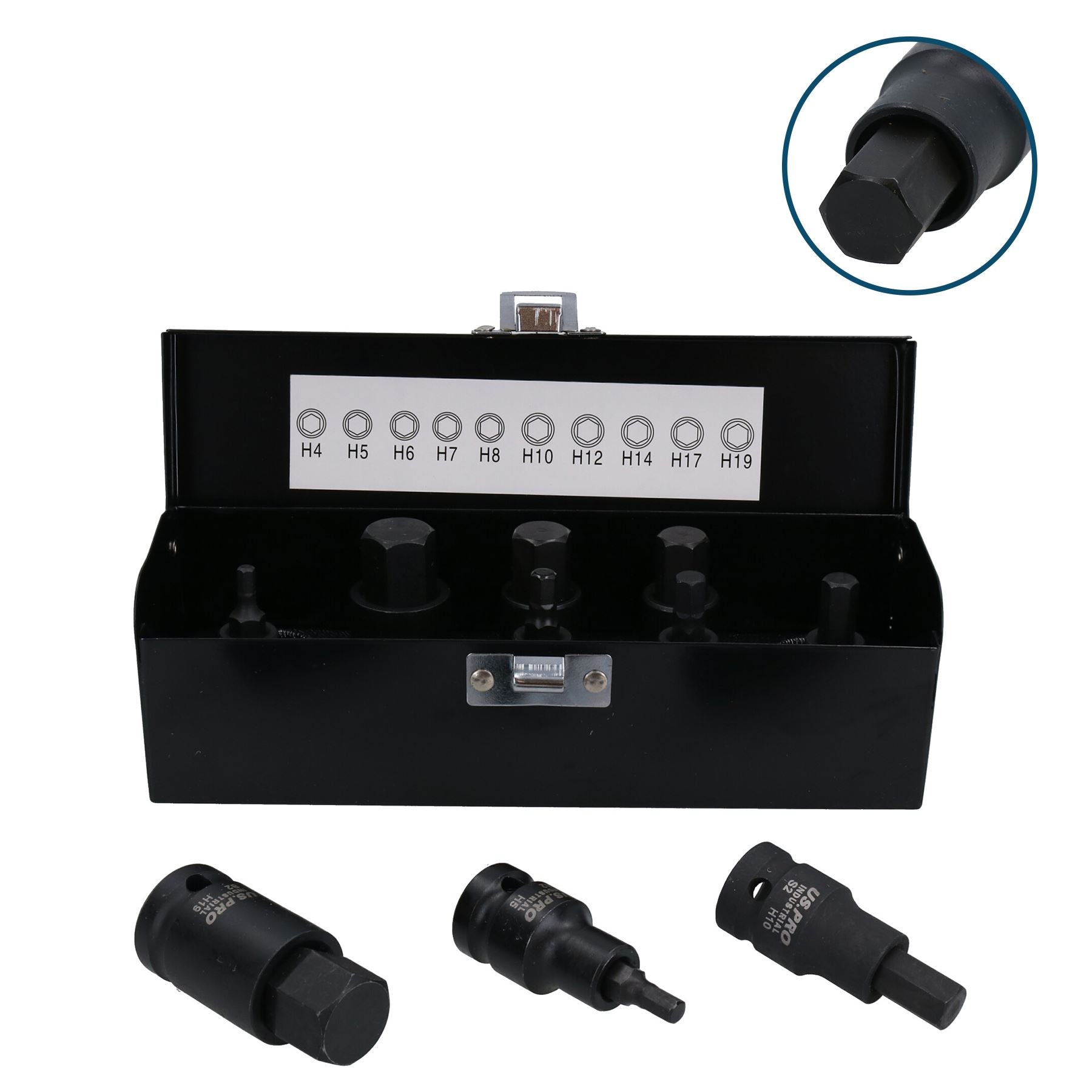 Douilles à chocs Torx Star Allen Hex 1/2 po peu profondes et profondes 4 – 19 mm T20 – T70