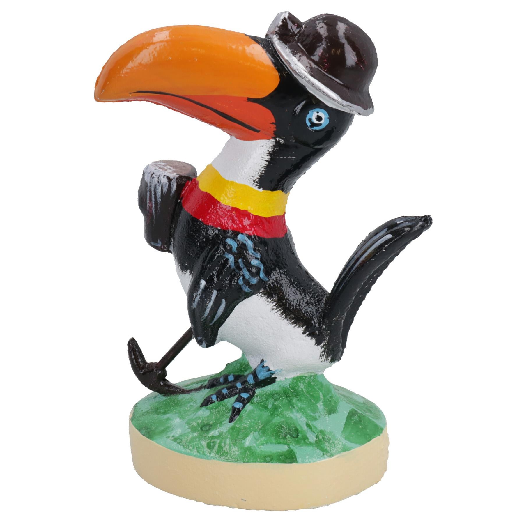 Tukan Bergmann Exotischer Vogel Gusseisen Statue Figur Trophäe Ornament Skulptur