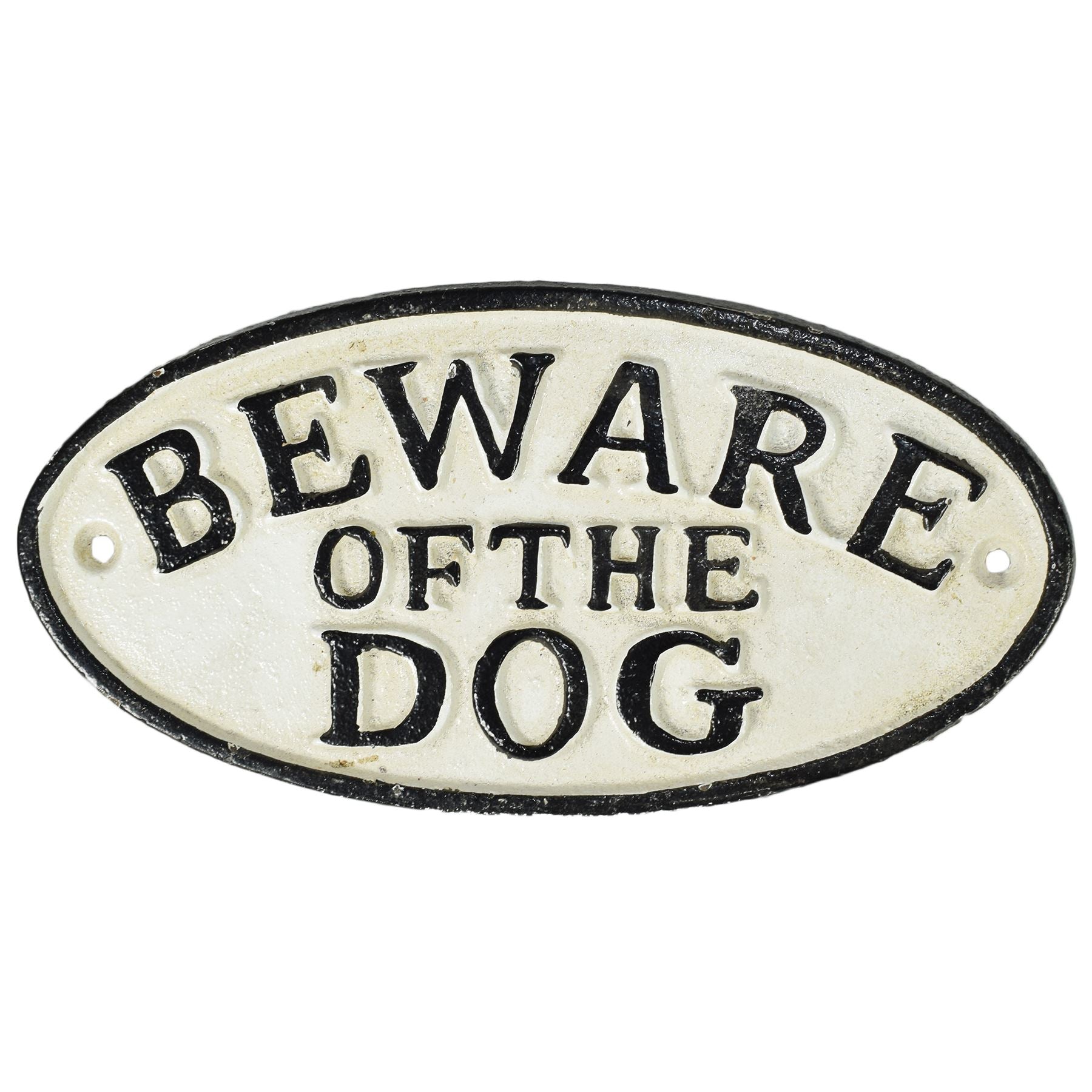 "Beware of Dog" Cast Iron Sign Plaque Door Wall House Fence Gate Post Garden