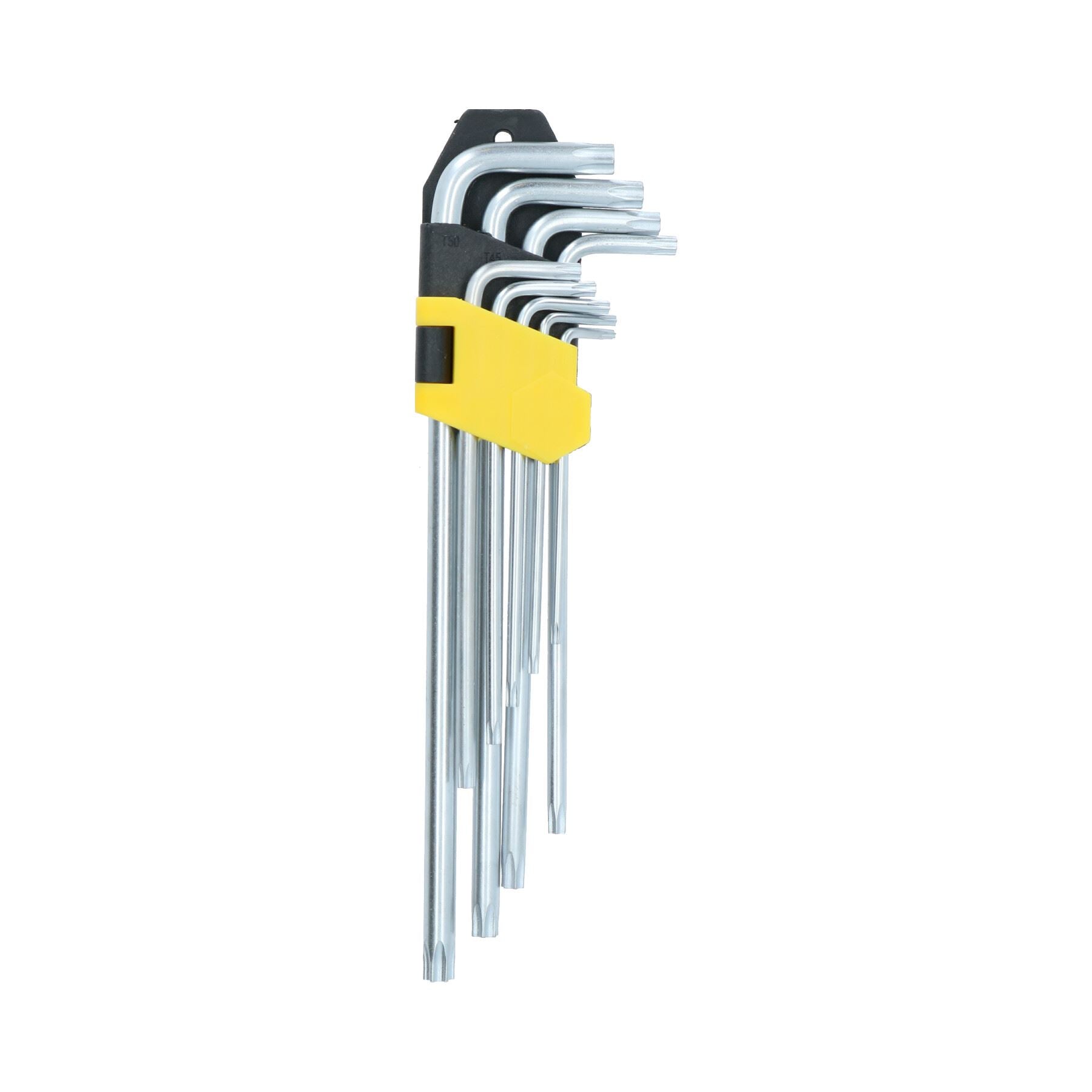 Torx / manipulationssicherer Inbusschlüsselsatz Extra Lang 9-tlg. T10 - T50 von BERGEN AT800