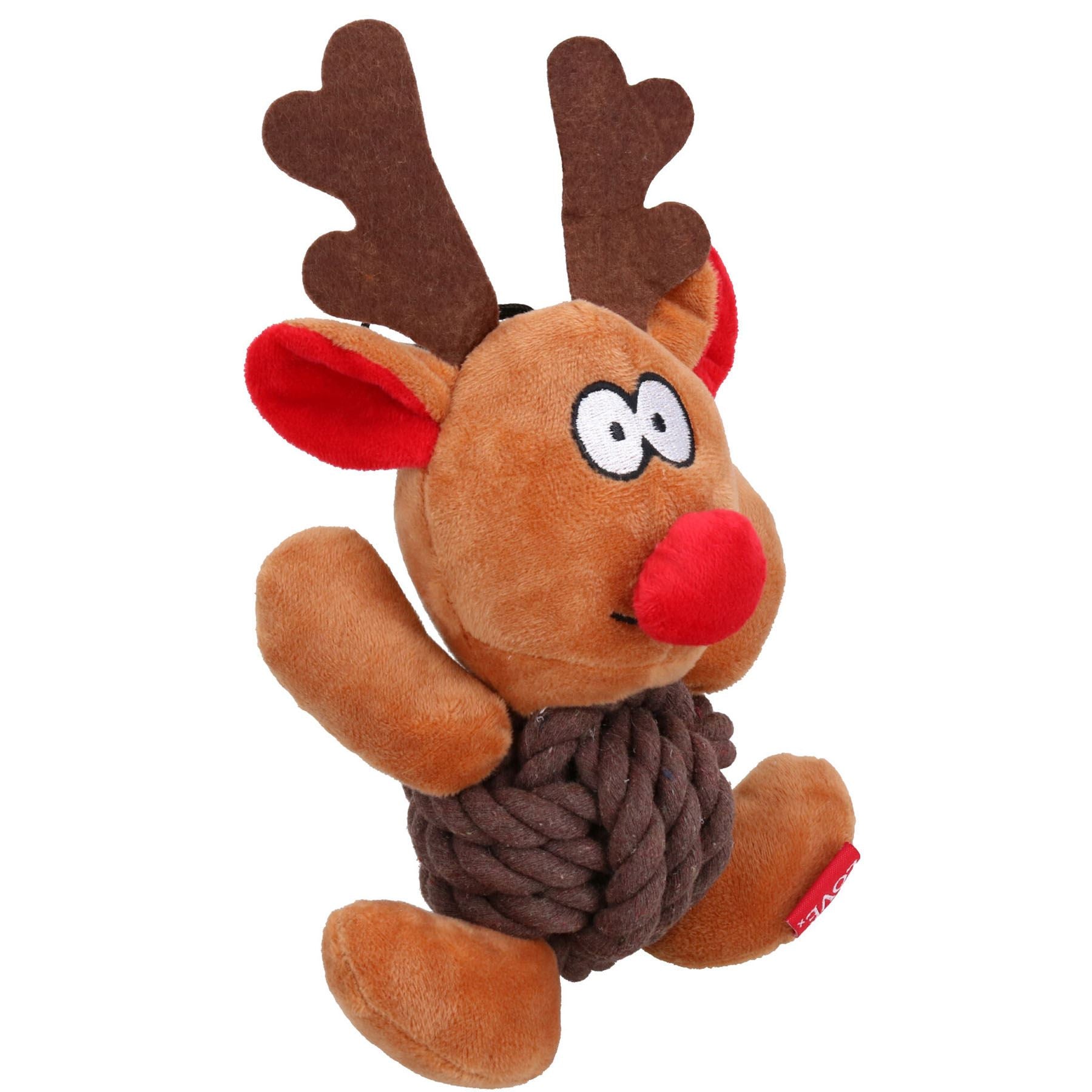 Jouet en peluche couinant en forme de renne pour chien, cadeau de Noël