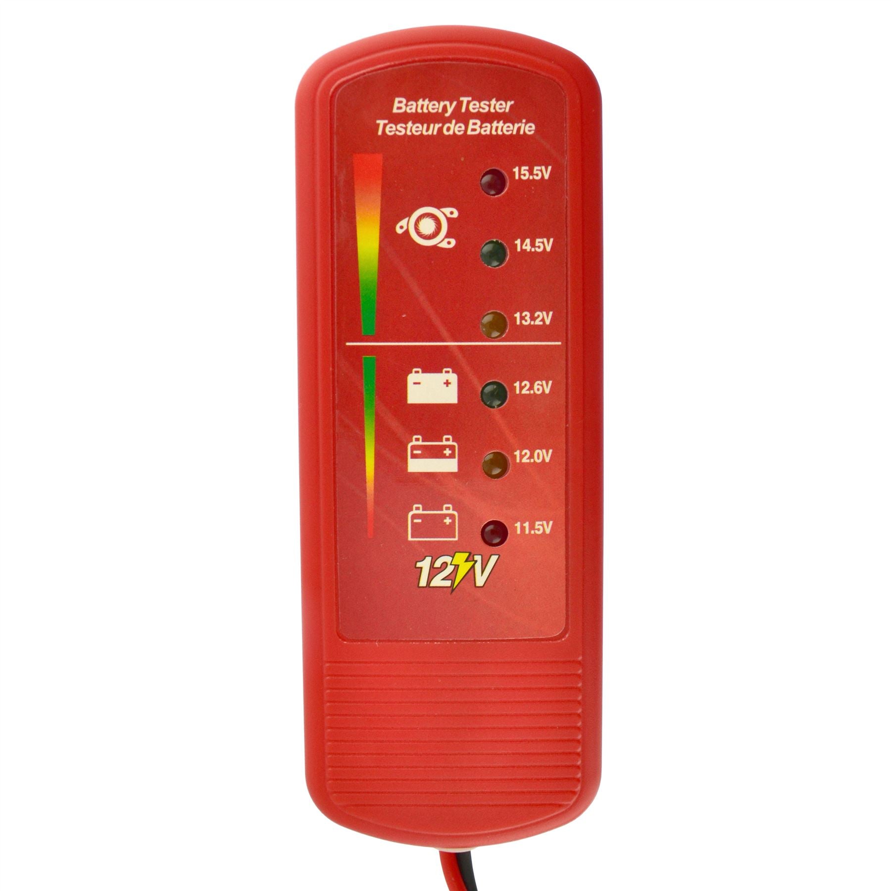 Testeur de charge de batterie et d'alternateur de voiture 12 V avec affichage à 6 LED