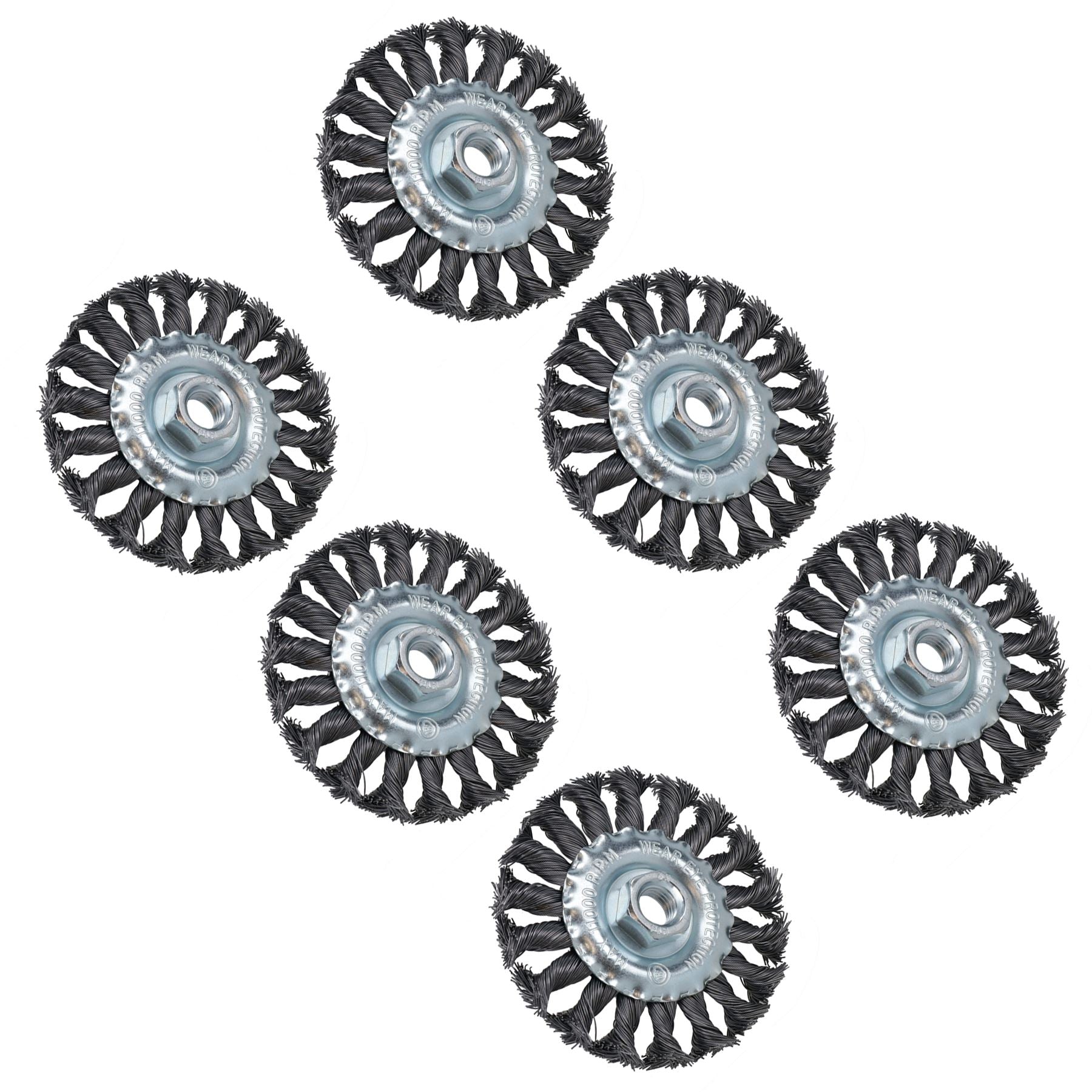 Brosse rotative à fil torsadé plat de 100 mm pour ébavurage, élimination de la rouille et de la peinture