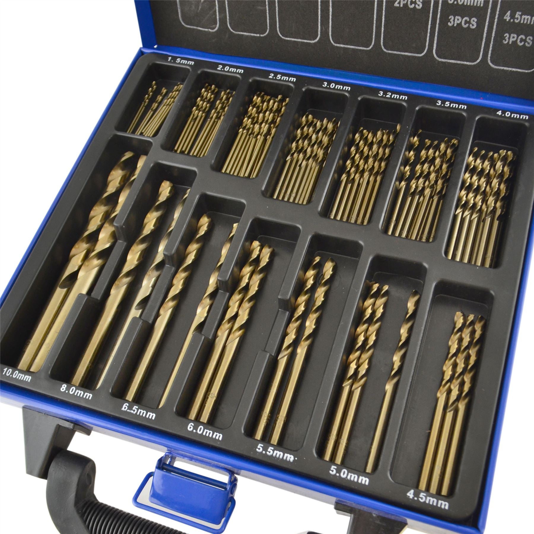 99-teiliges Kobalt-M35-Bohrer-Set, metrisch für Edelstahl, HSS-CO, 135 Grad, 1,5–10 mm, TE851